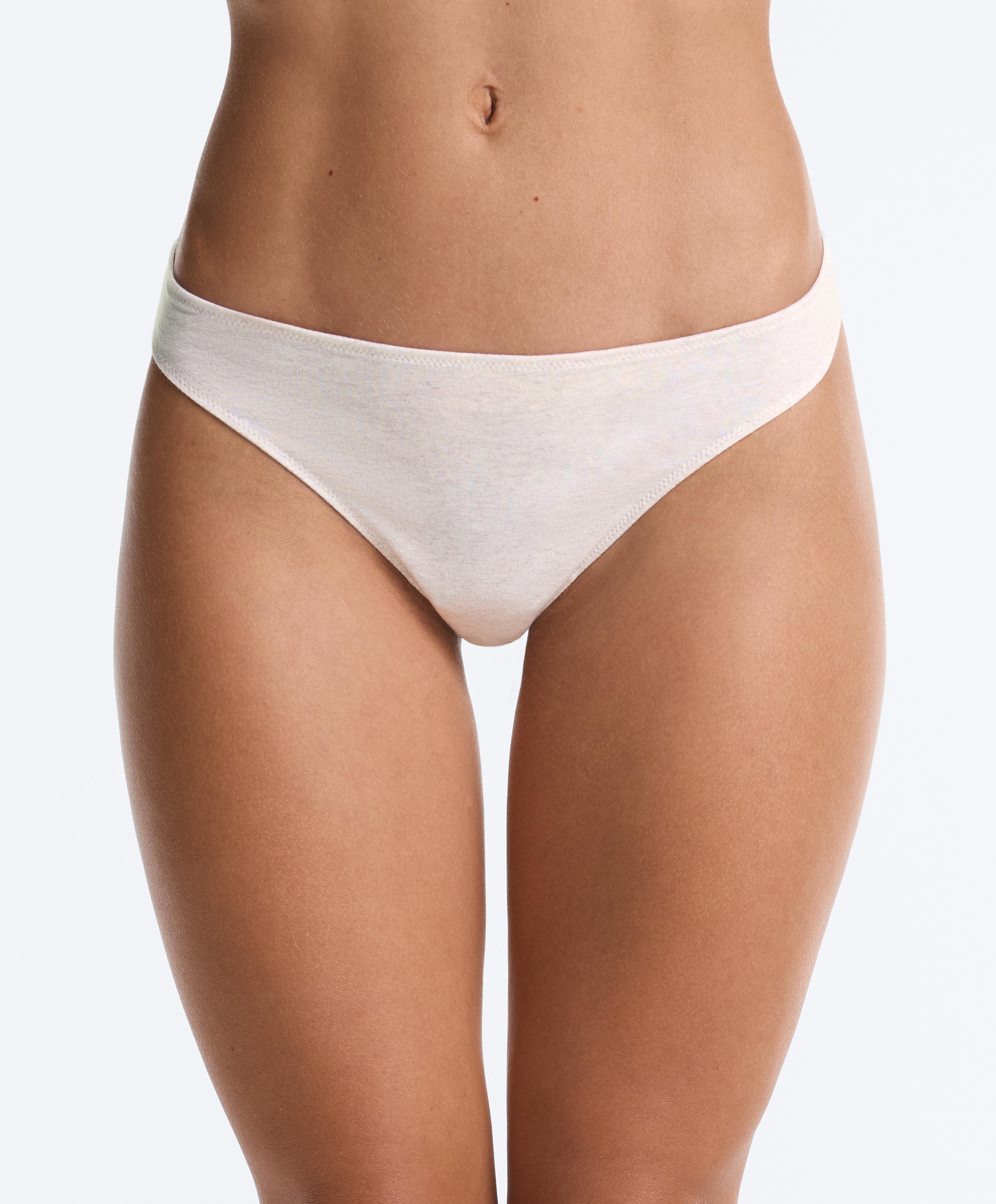 5 rib cotton blend Brazilian briefs — CHOCOLATE      