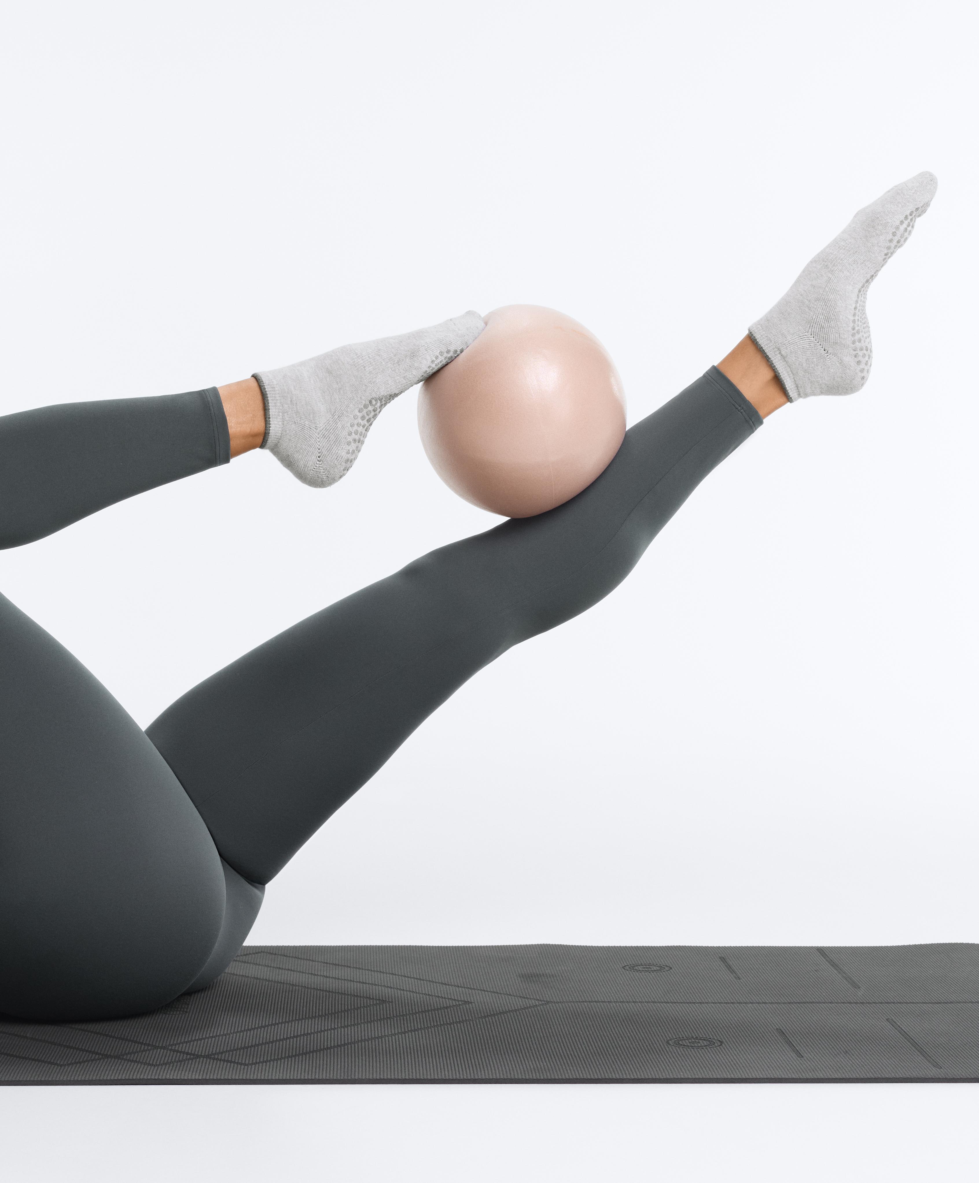 2 pairs of cotton quarter yoga and Pilates socks — DARK-GREY MELANGE