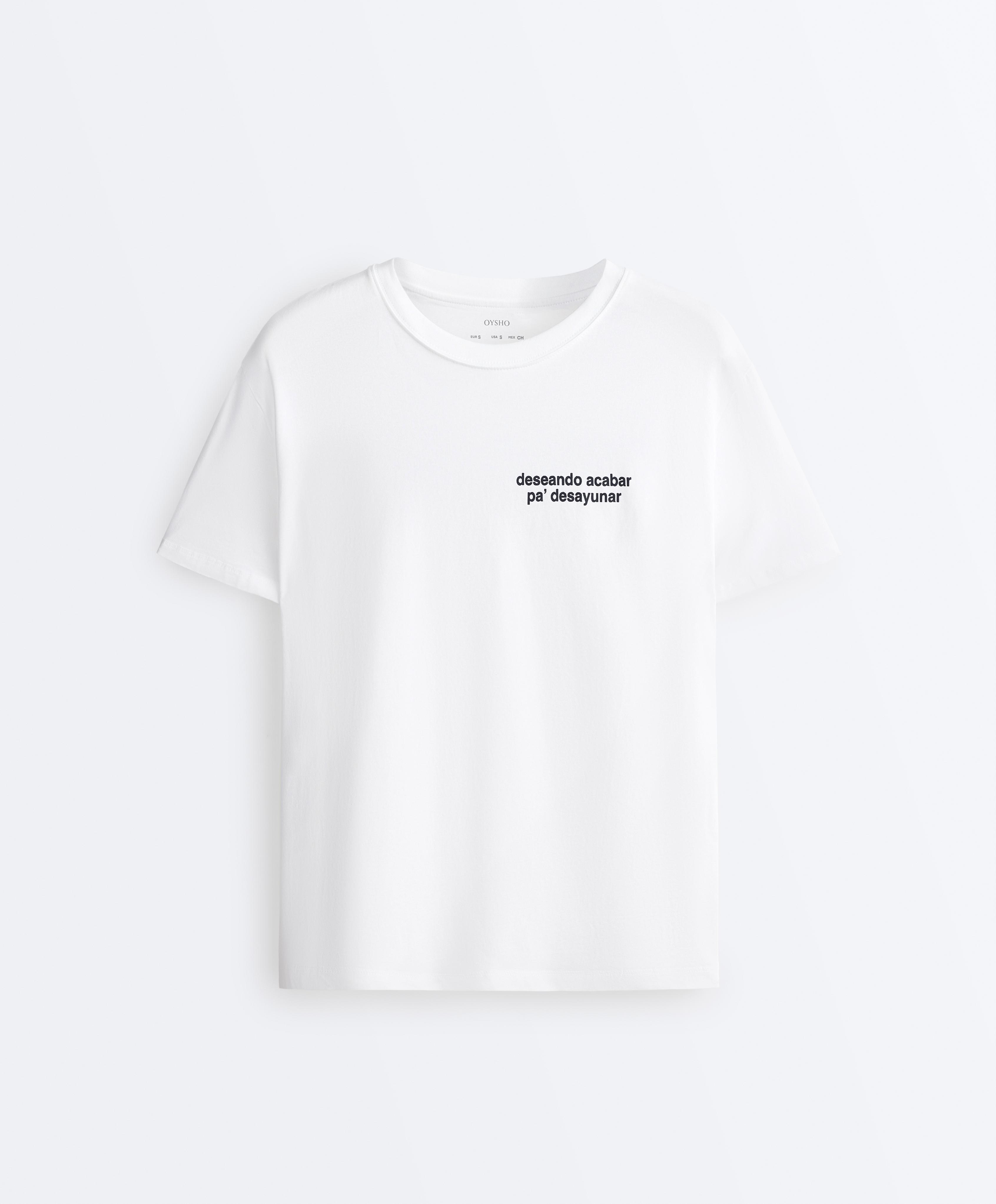 Boxy-Shirt aus Baumwollmischgewebe mit Aufschrift Boxy-Shirt aus Baumwollmischgewebe mit Aufschrift