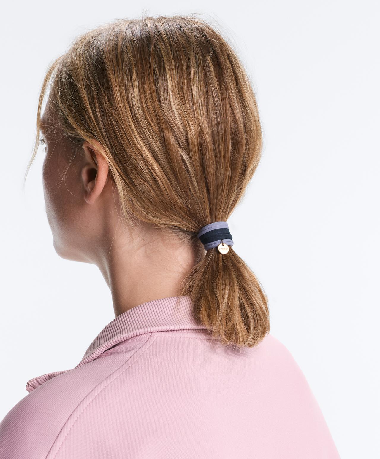 6 Oysho plaque hair ties — GREY-BLUE