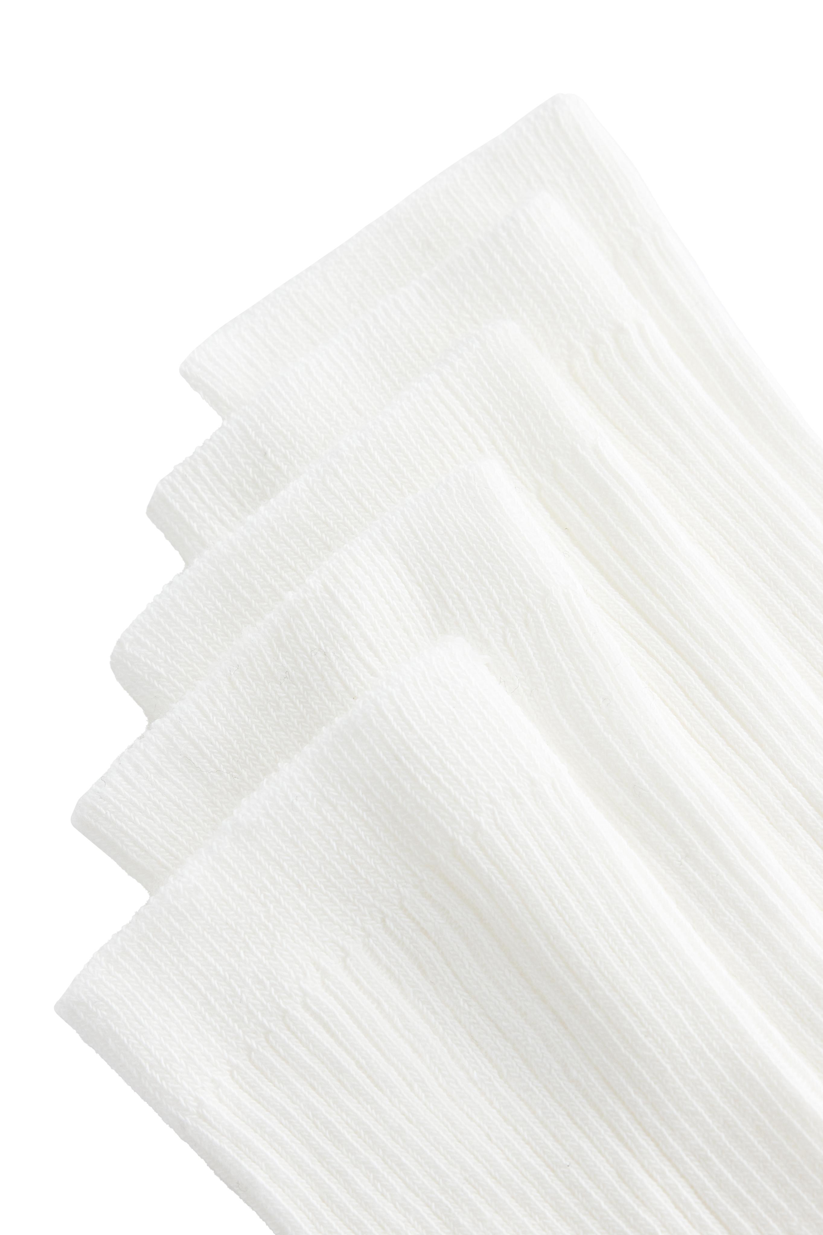5 pairs of cotton blend classic socks — PALE ECRU