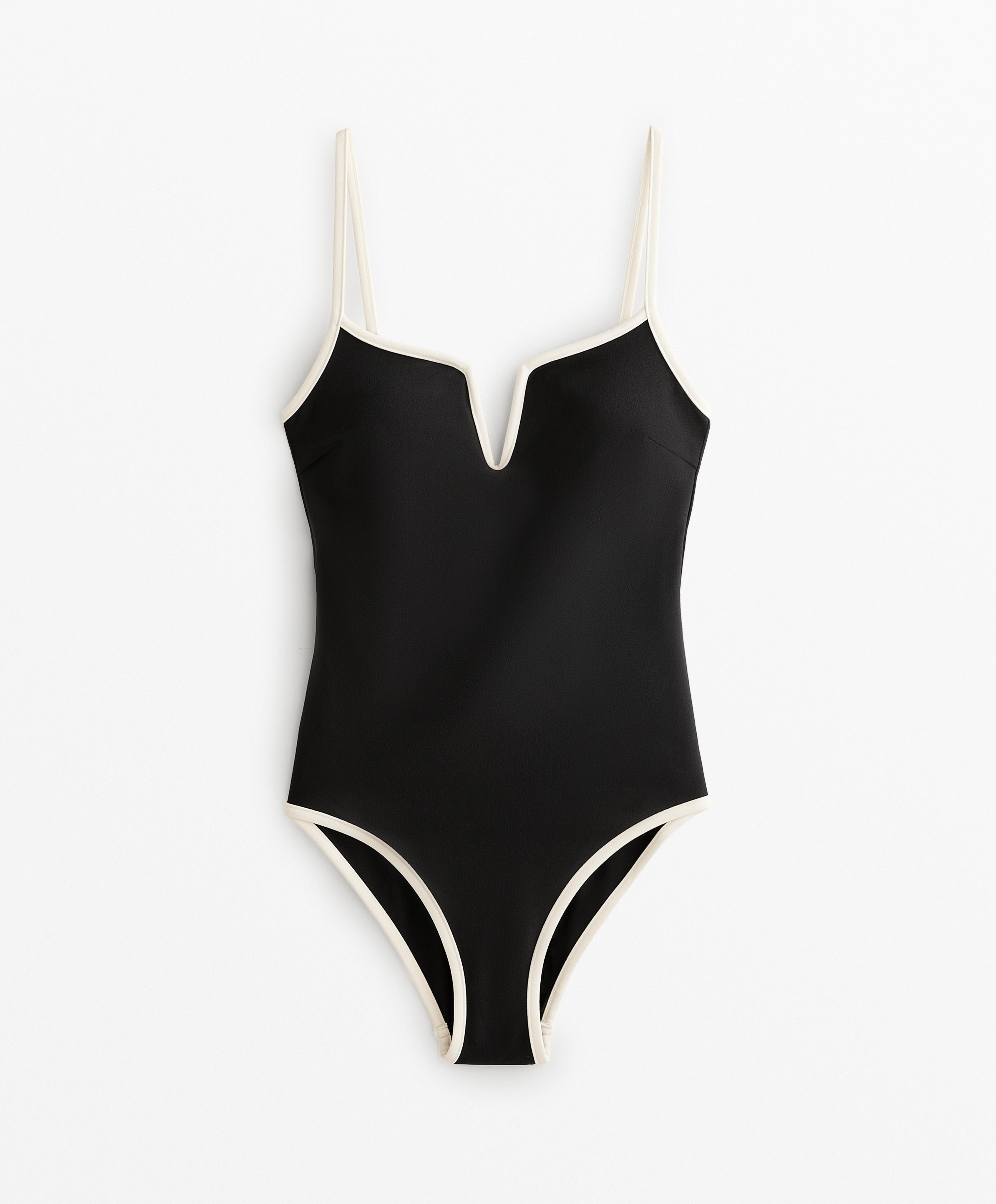 Contrast trim swimsuit