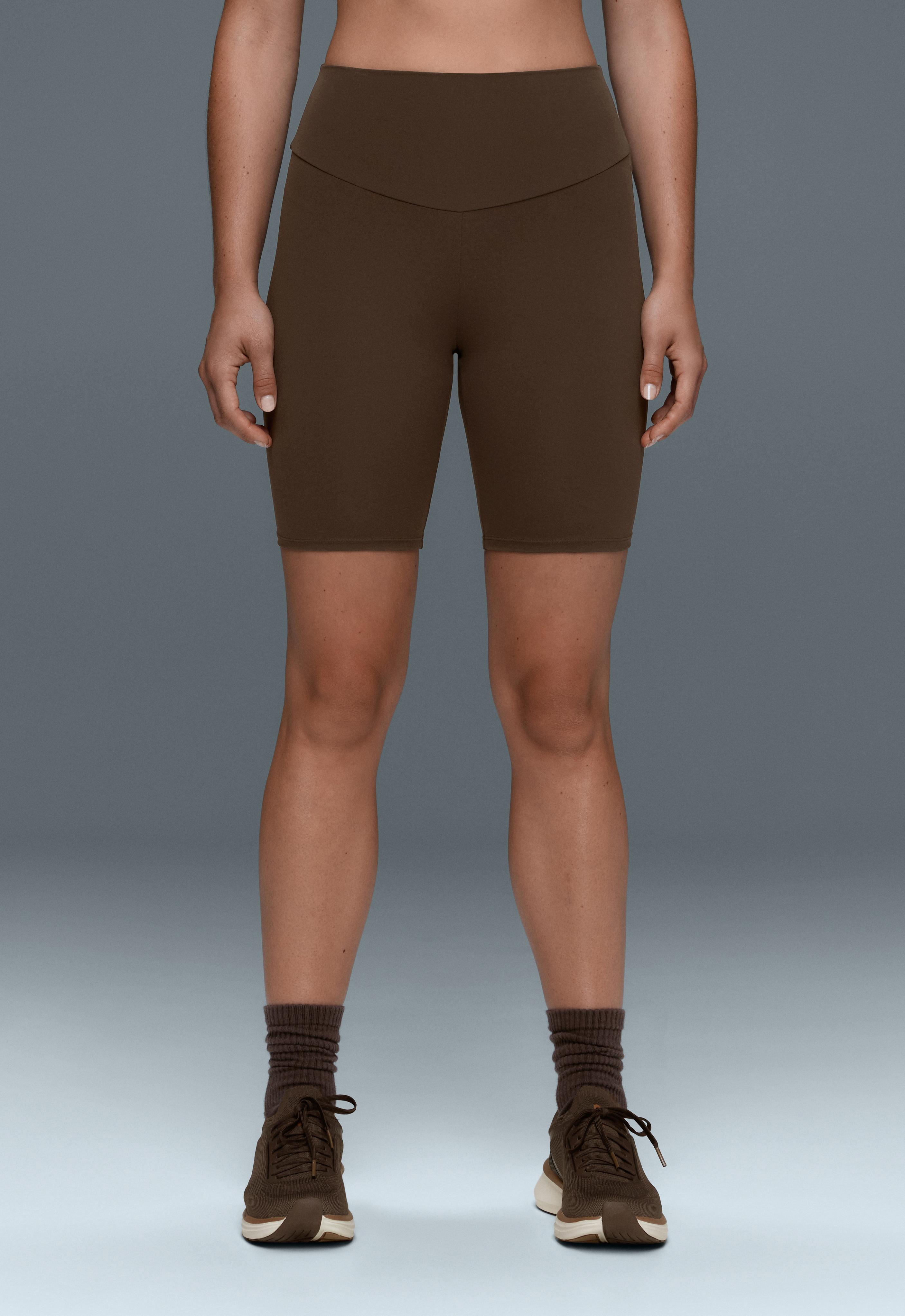 Comfortlux high-rise 20cm biker leggings — DARK BROWN
