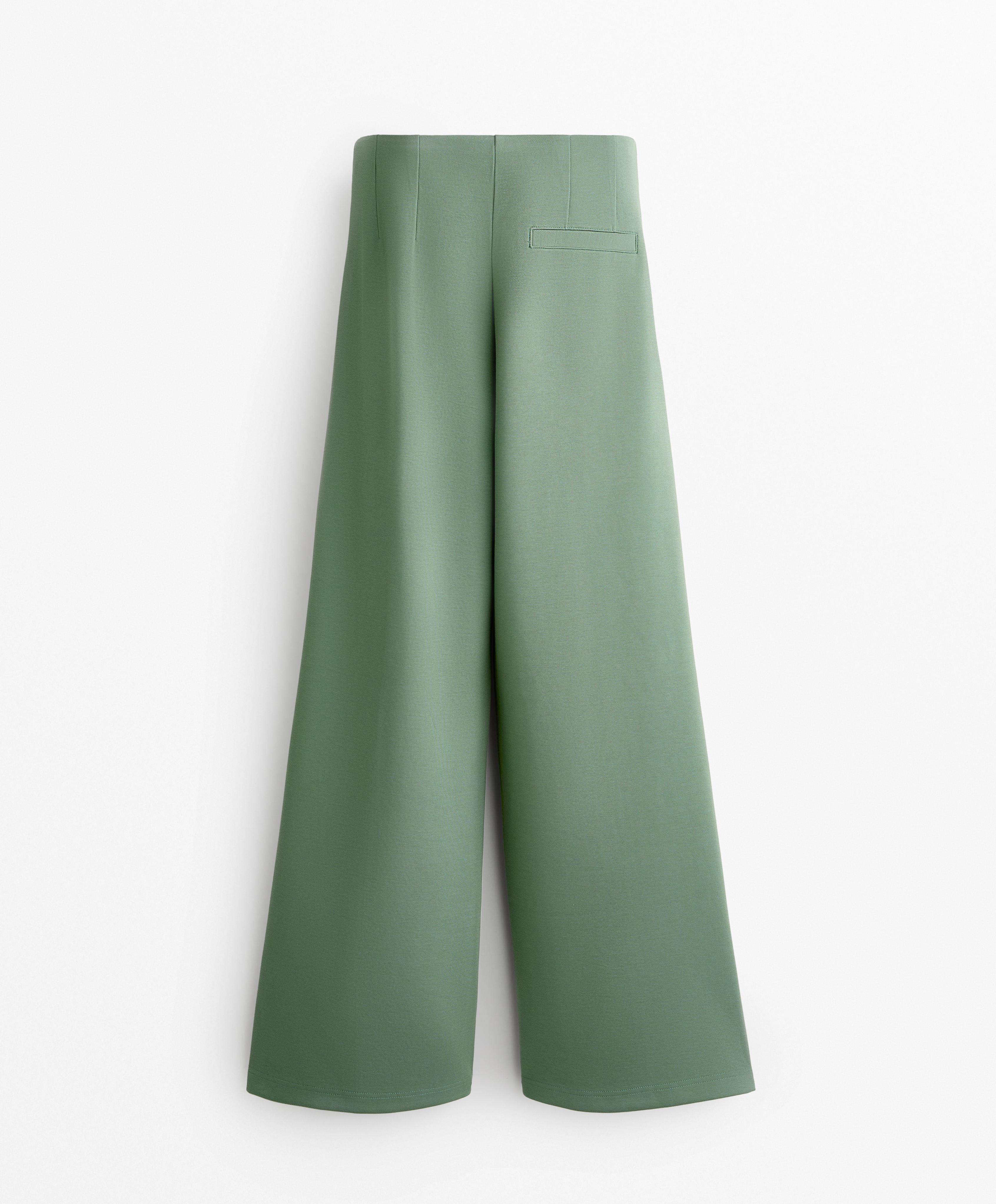 Super high rise piqué trousers with cotton