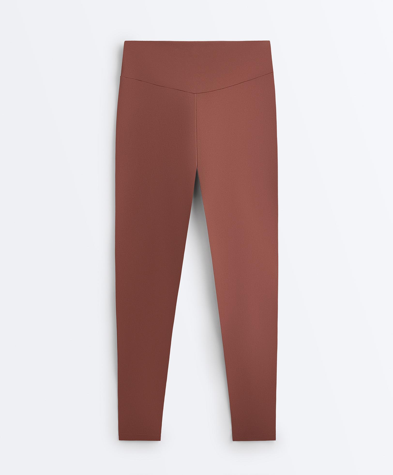 Comfortlux high-waisted ankle-length leggings — MAHOGANY