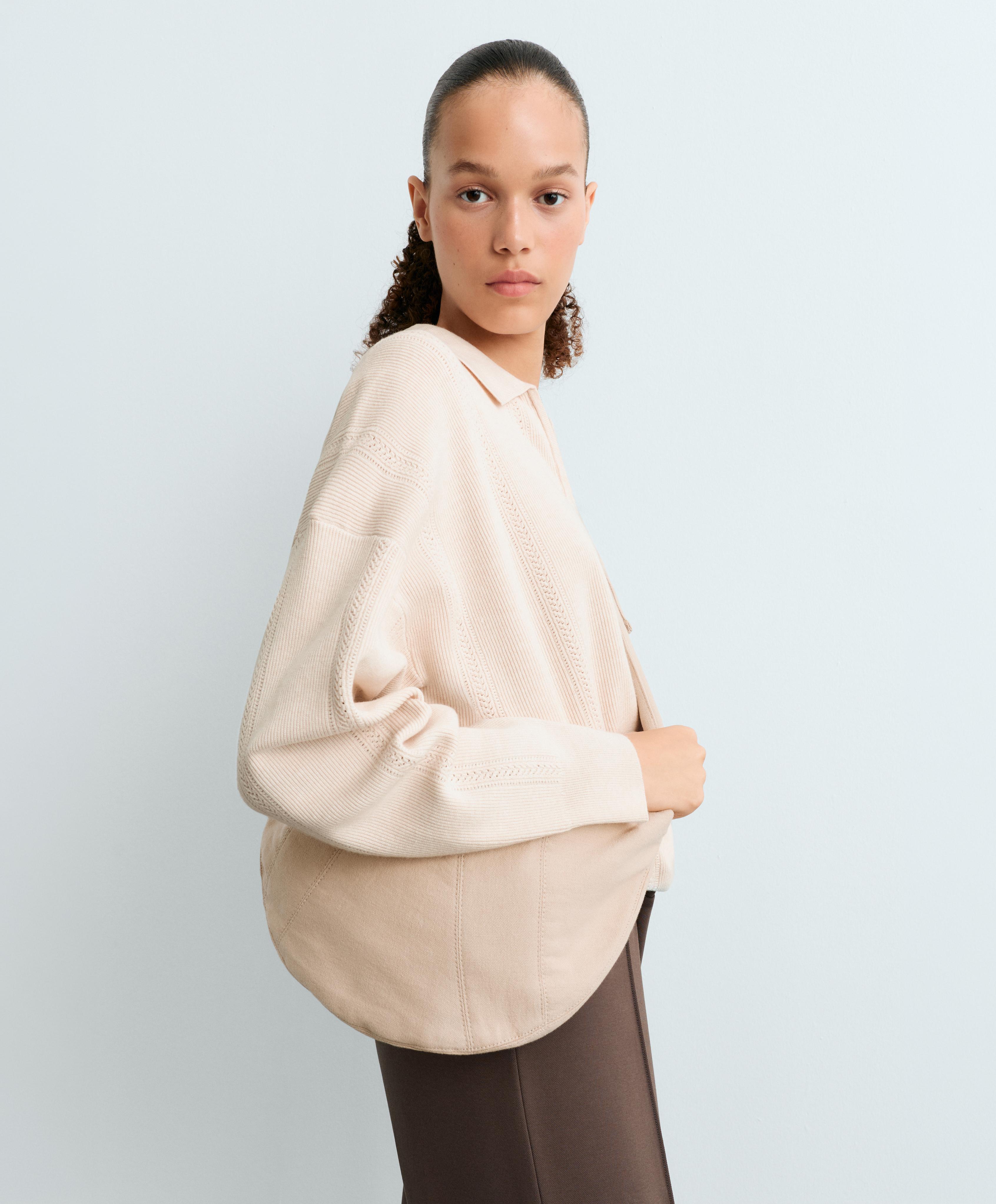 100% cotton crossbody bag — PALE BEIGE