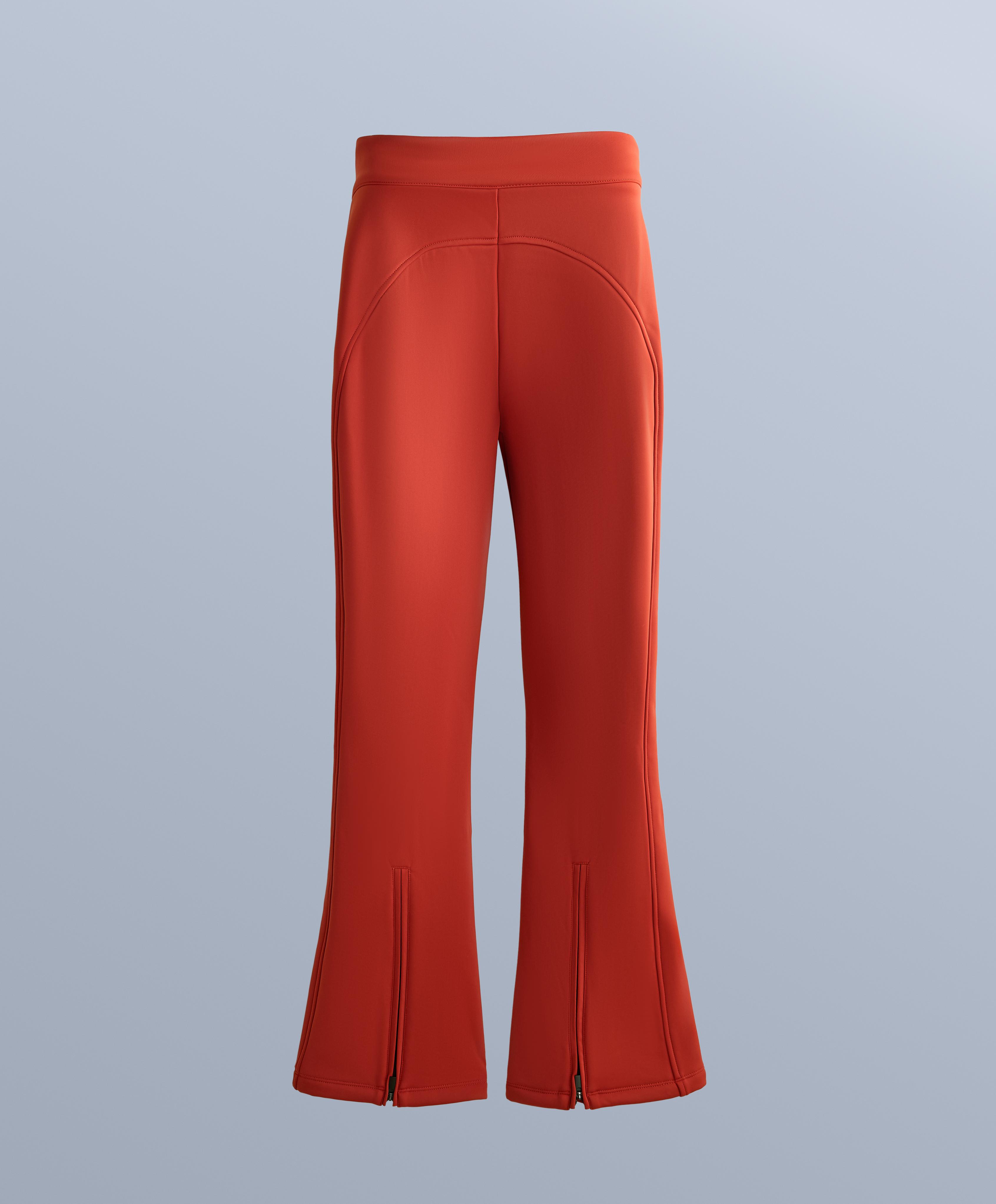 Water-resistant flare stretch SKI trousers — BRIGHT BURNT ORANGE 