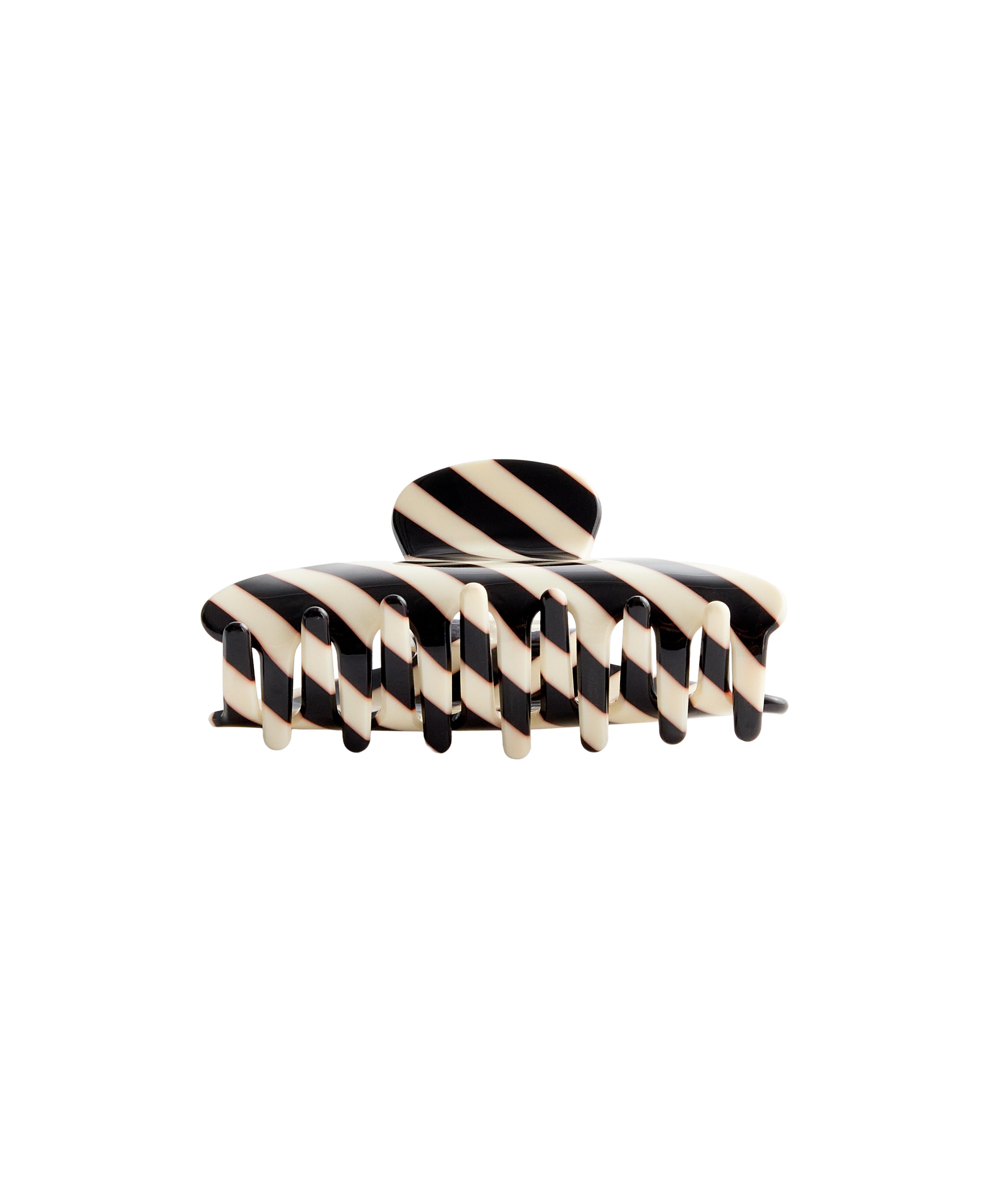 Large striped hair claw — PALE CANDY