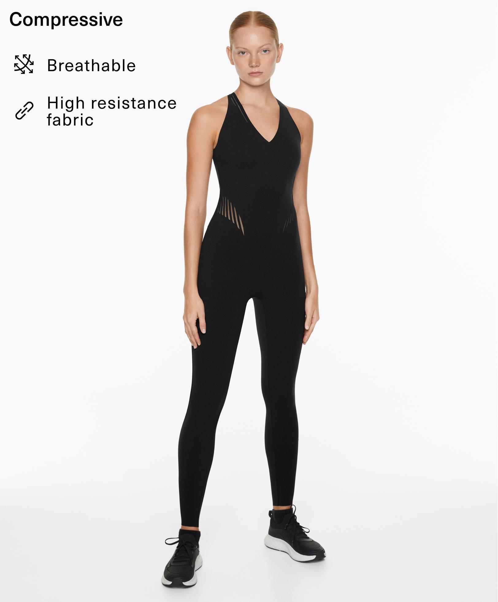 Sheer compressive jumpsuit