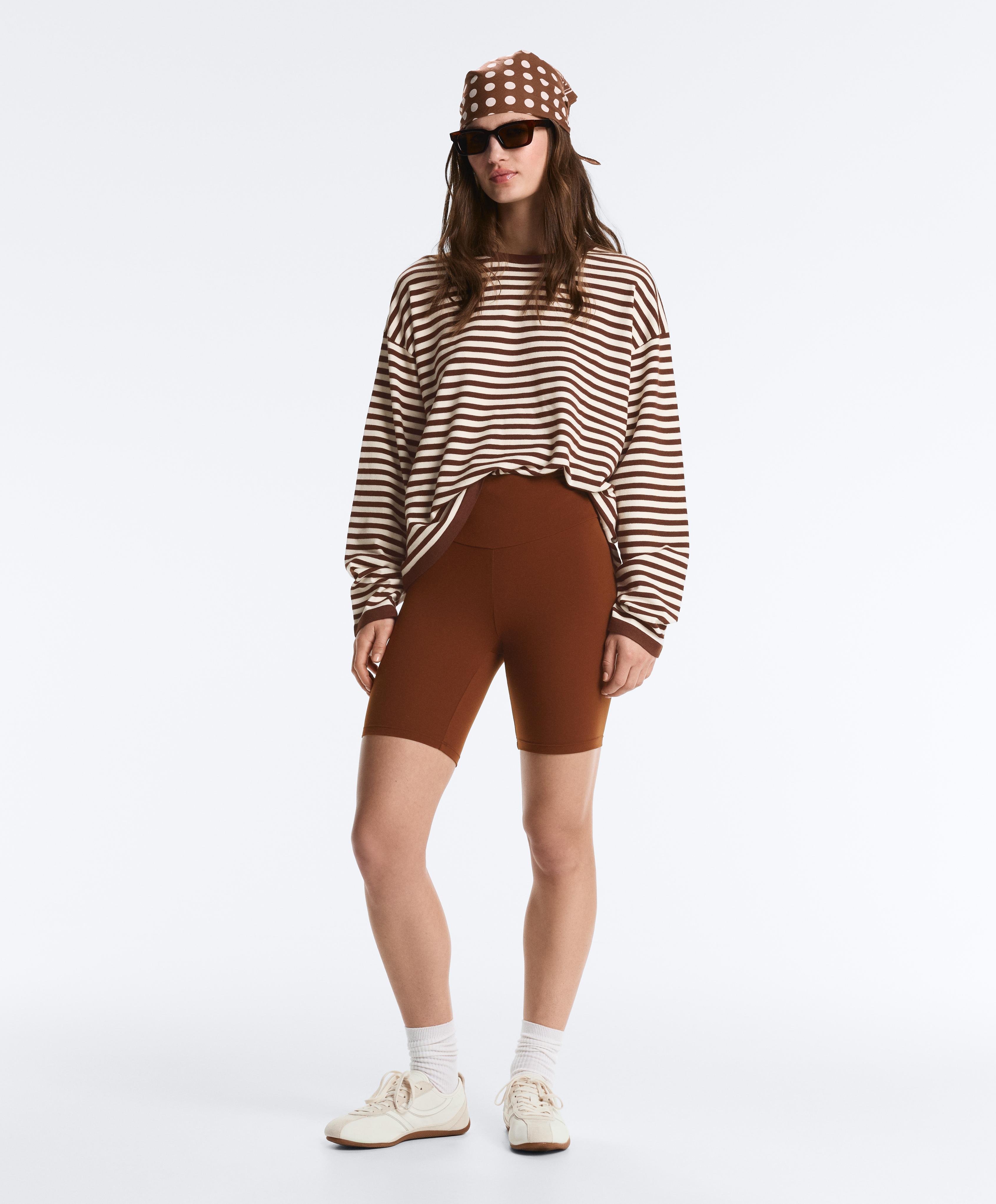 Striped long-sleeved jumper — PALE ECRU