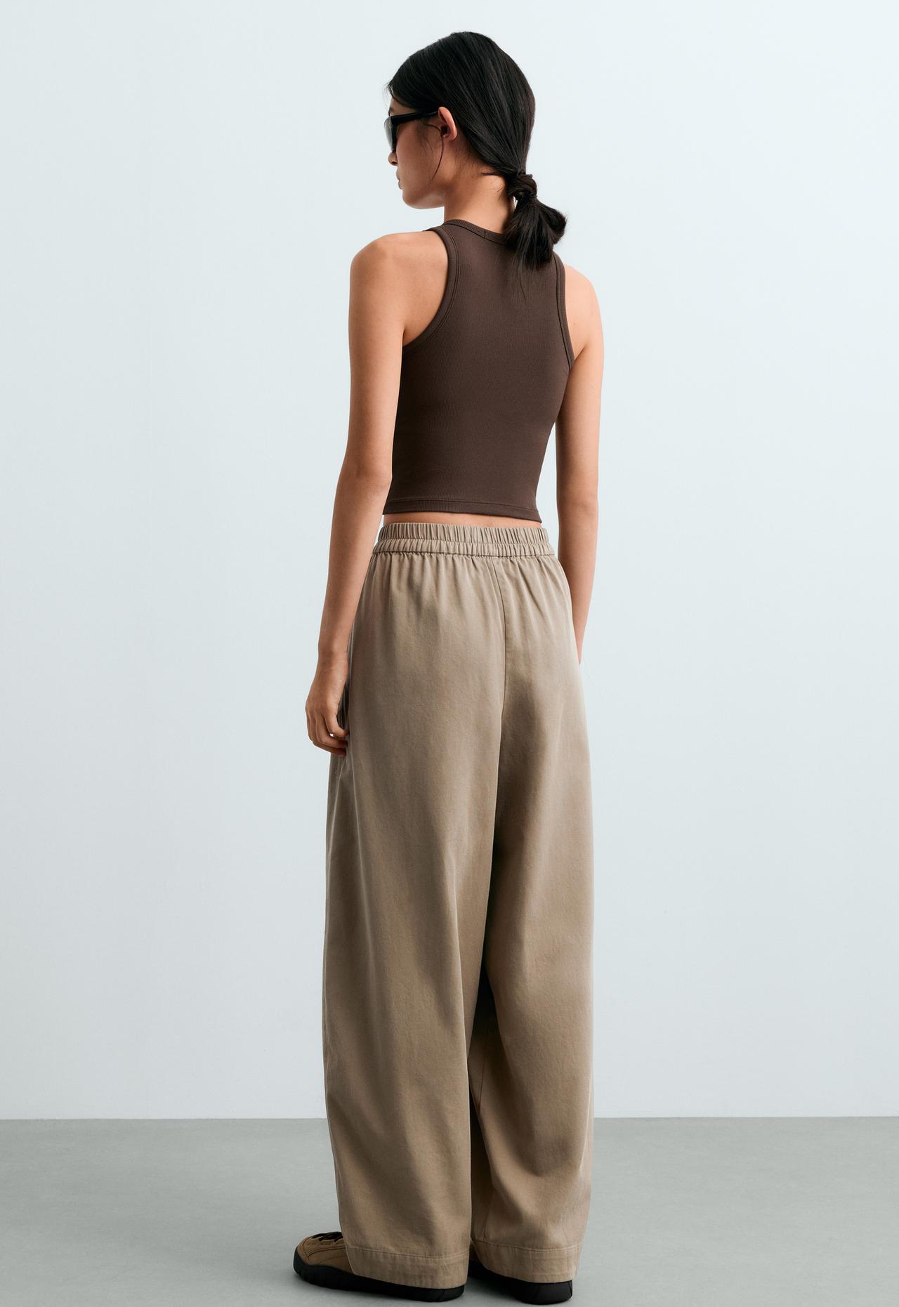 Long modal blend rib tank top — DARK BROWN
