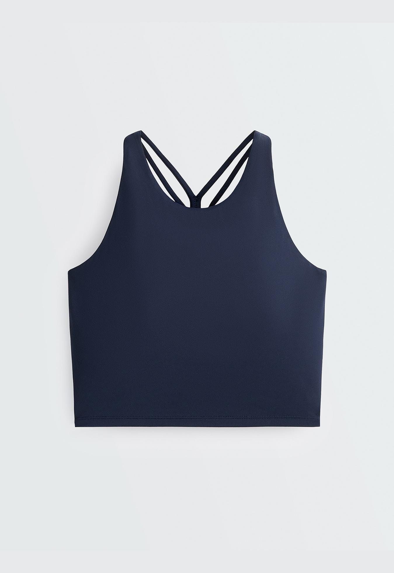 Comfortlux strappy tank top with cups — NAVY BLUE