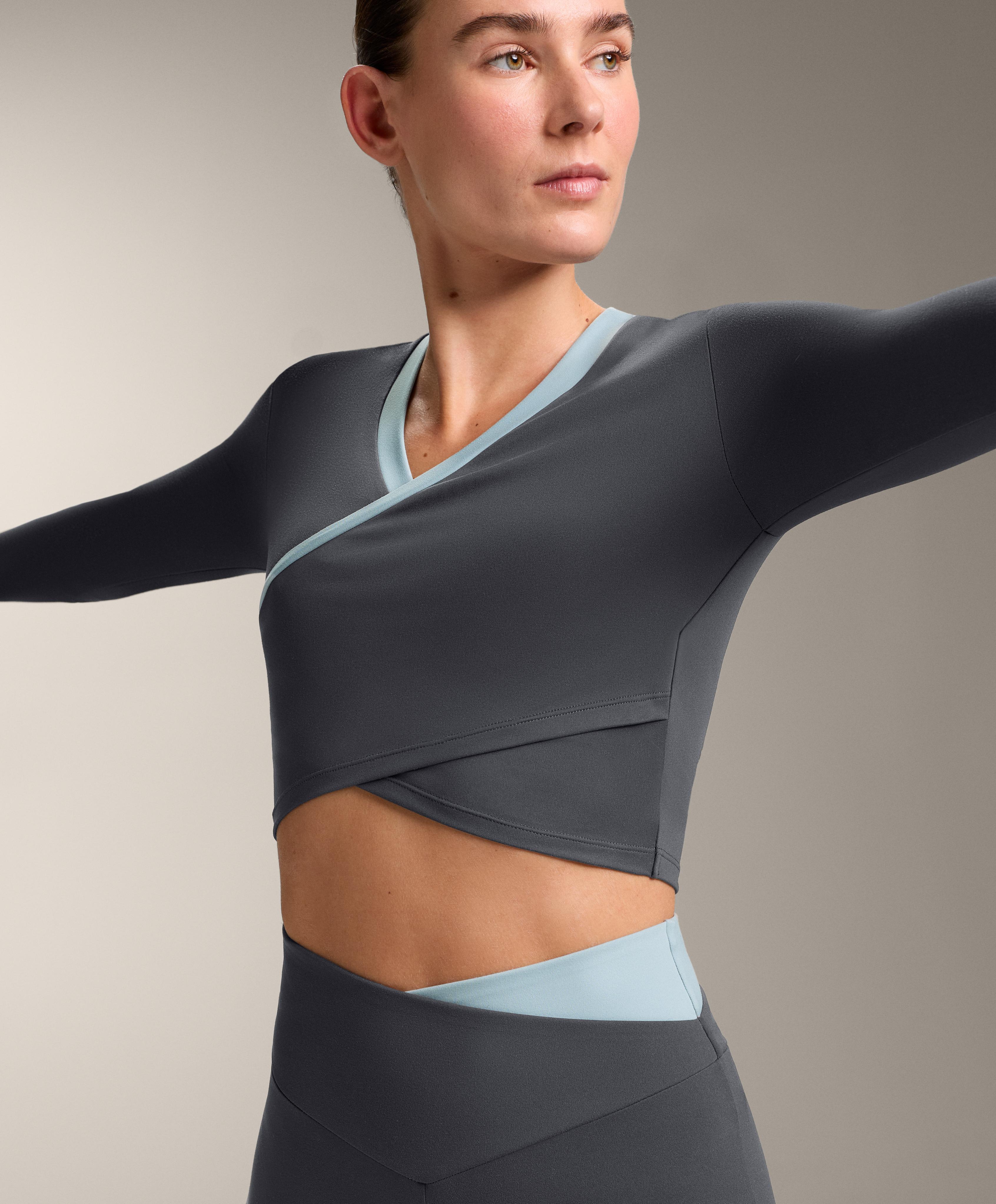 Long-sleeved Comfortlux contrast tank top — ASPHALT