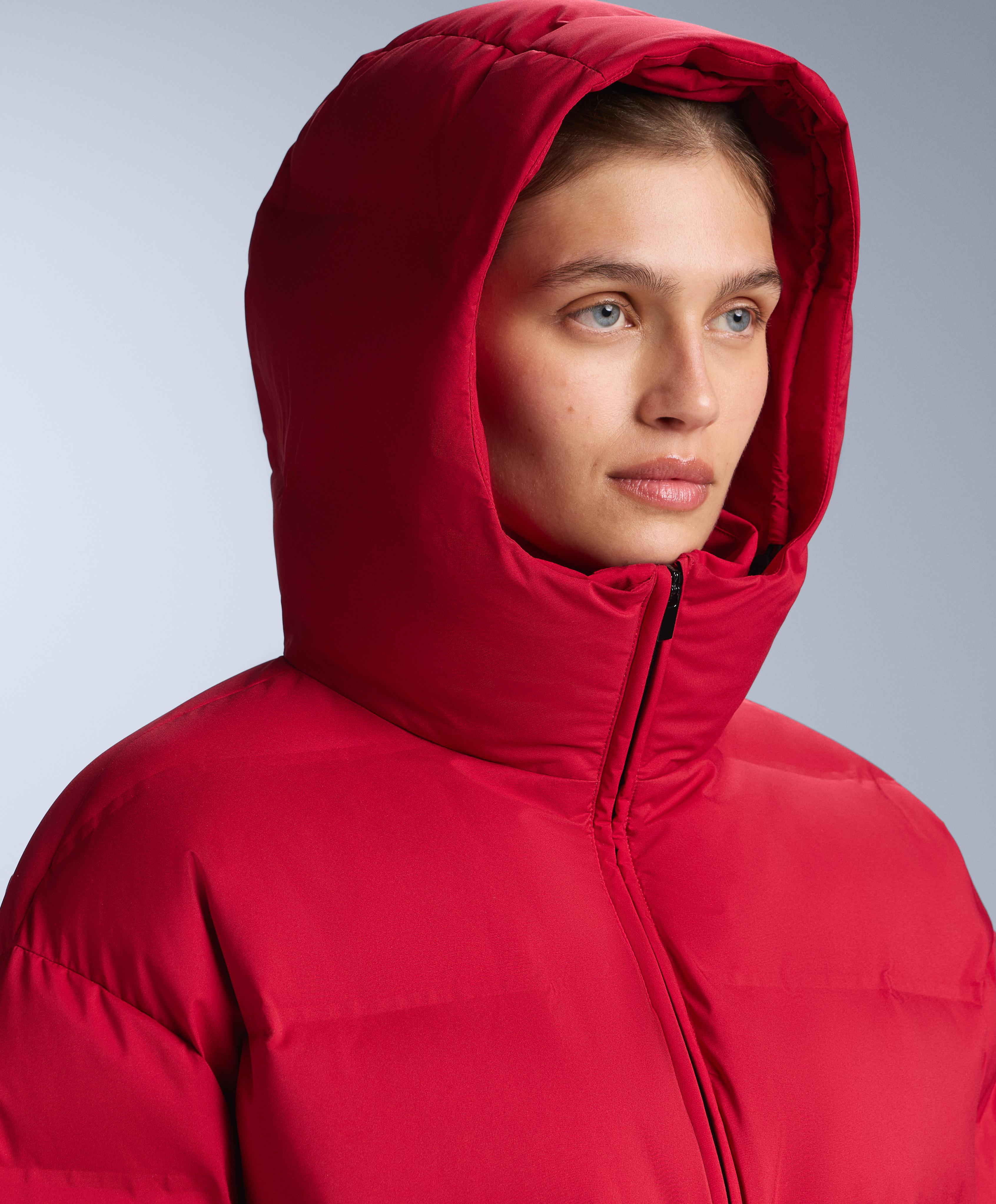 Lightweight padded jacket with 80% down and 20% MINARDI PIUME SKI water-resistant filling — RED