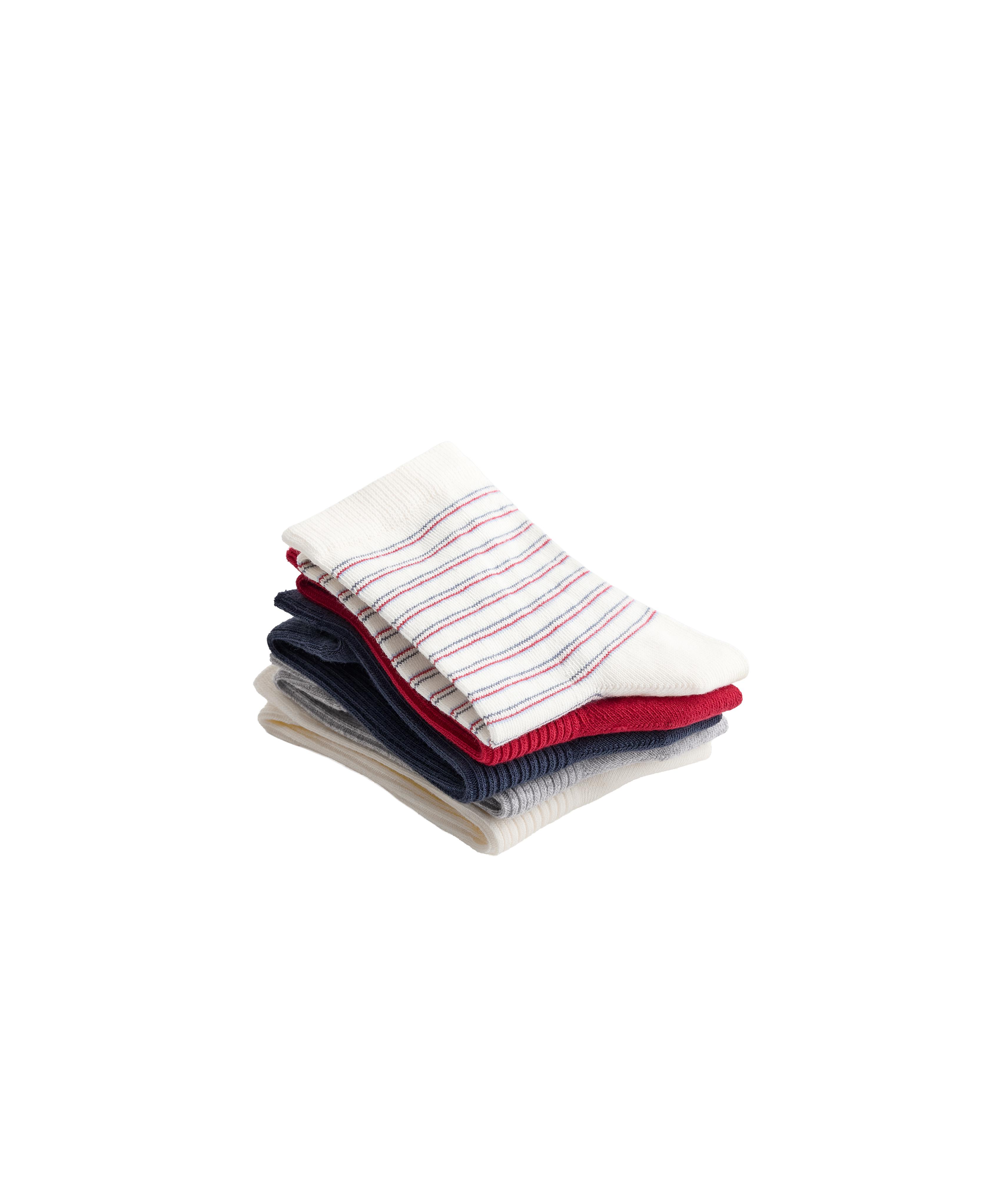 5 pairs of cotton blend quarter socks — BRIGHT RED