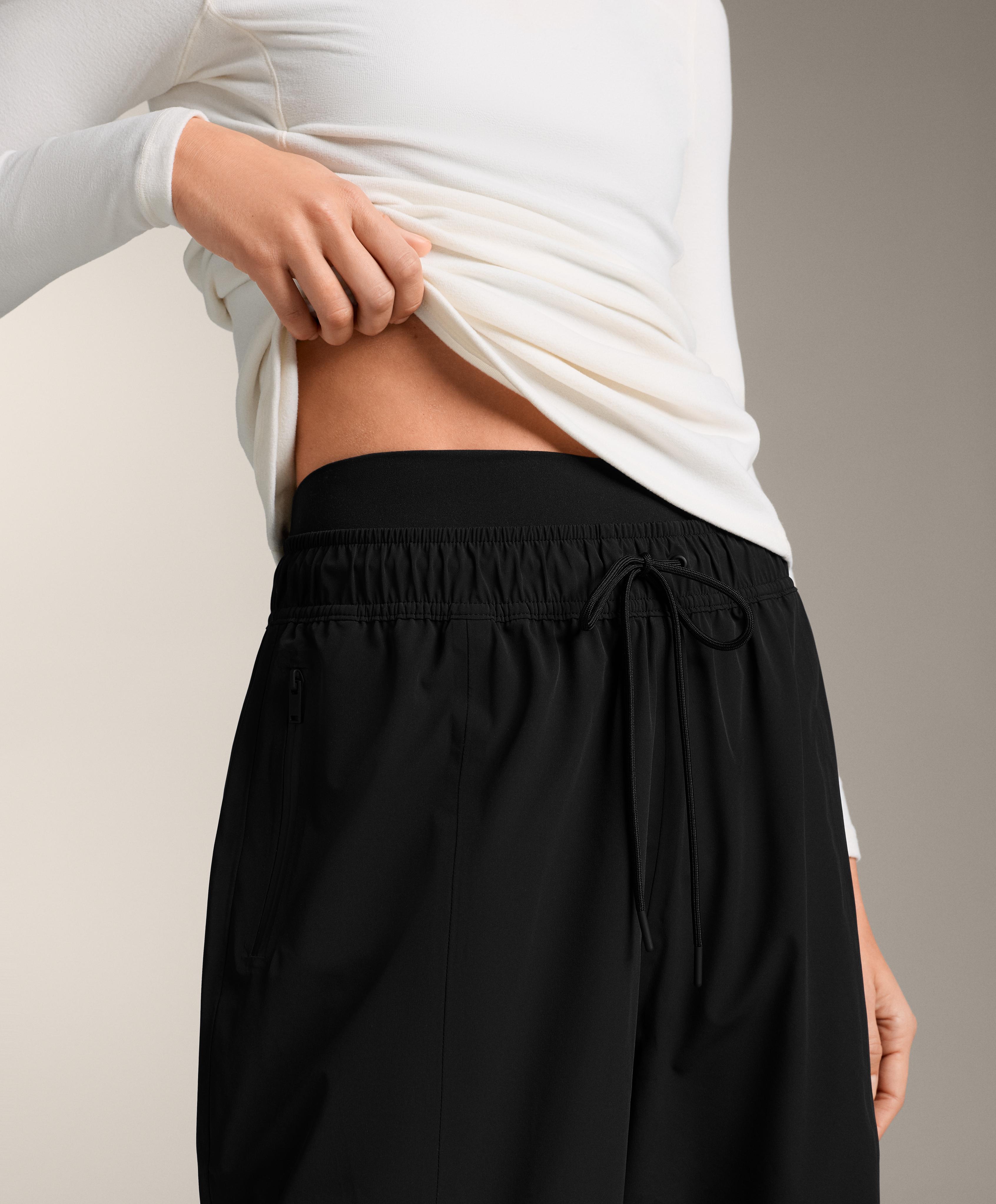 10k waterproof straight-leg trousers — BLACK