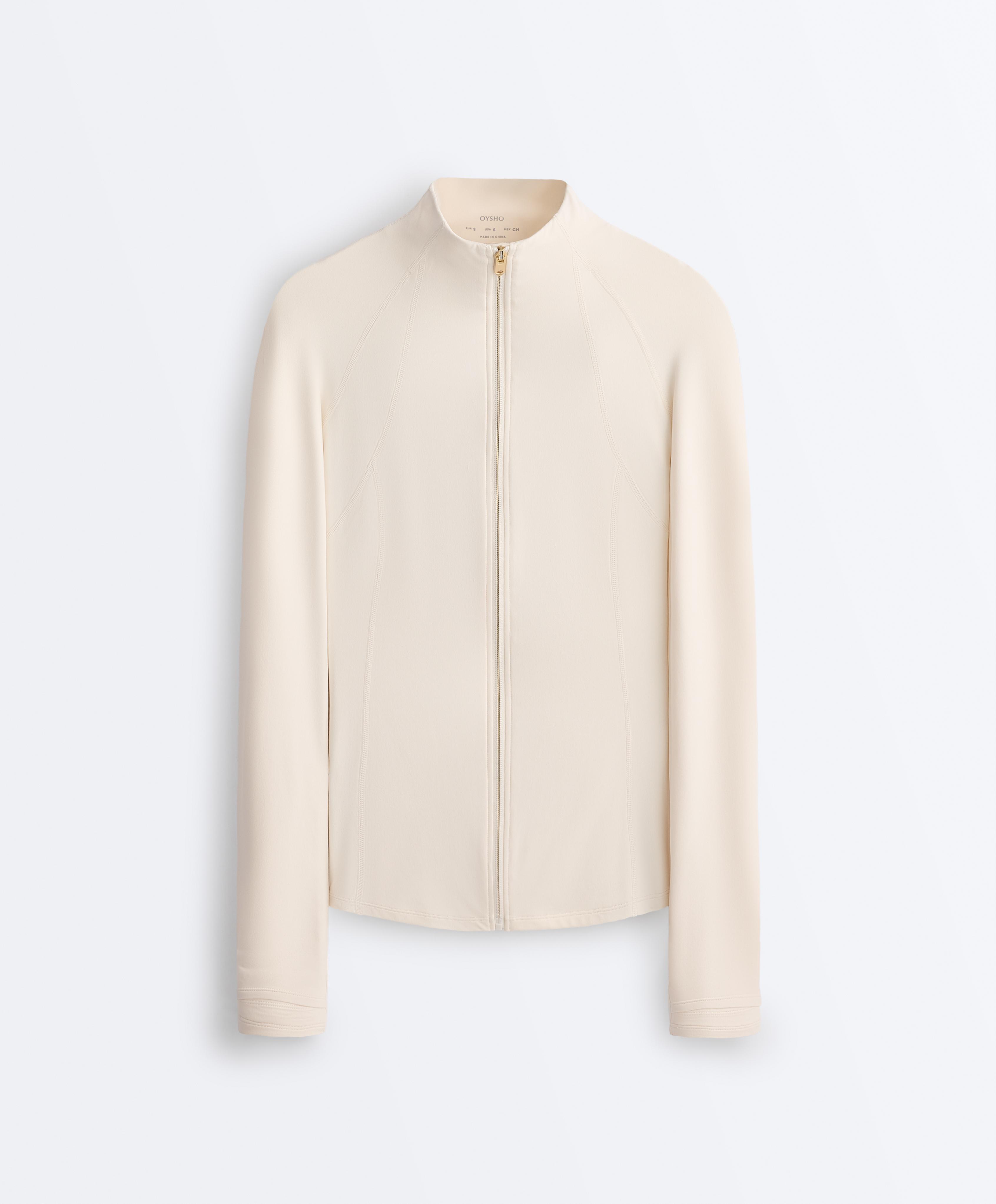 Light warm technical jacket with seams — PALE ECRU