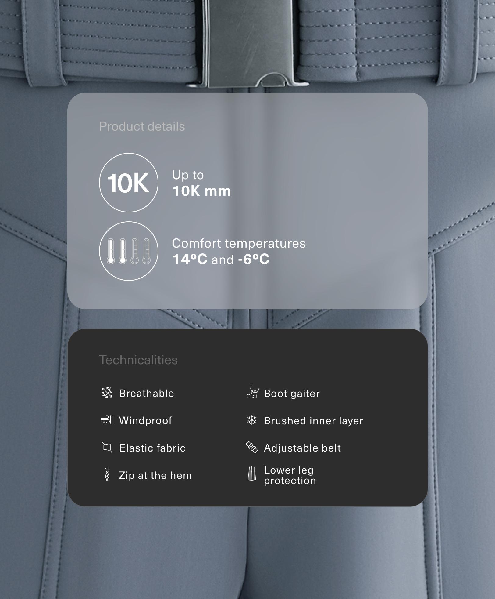 Vodeodolné elastické flare nohavice s vysokým pásom SKI Vodeodolné elastické flare nohavice s vysokým pásom SKI