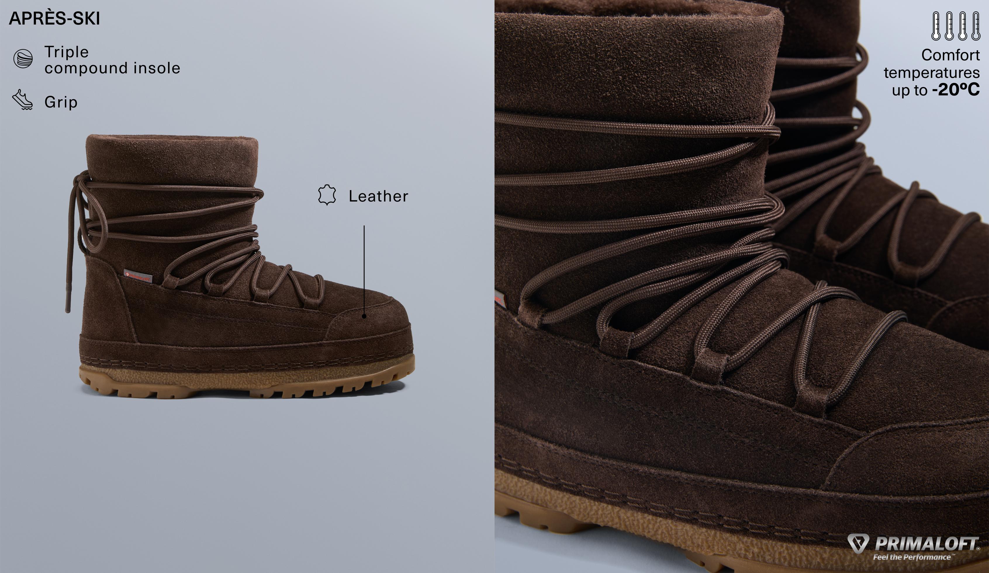 Lace-up technical split leather boots Lace-up technical split leather boots