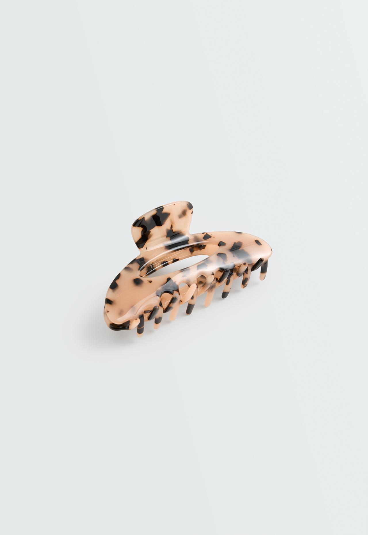 Large faux-tortoiseshell hair clip — BLACK