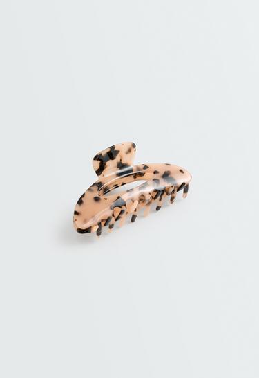 Large faux-tortoiseshell hair clip — BLACK 1