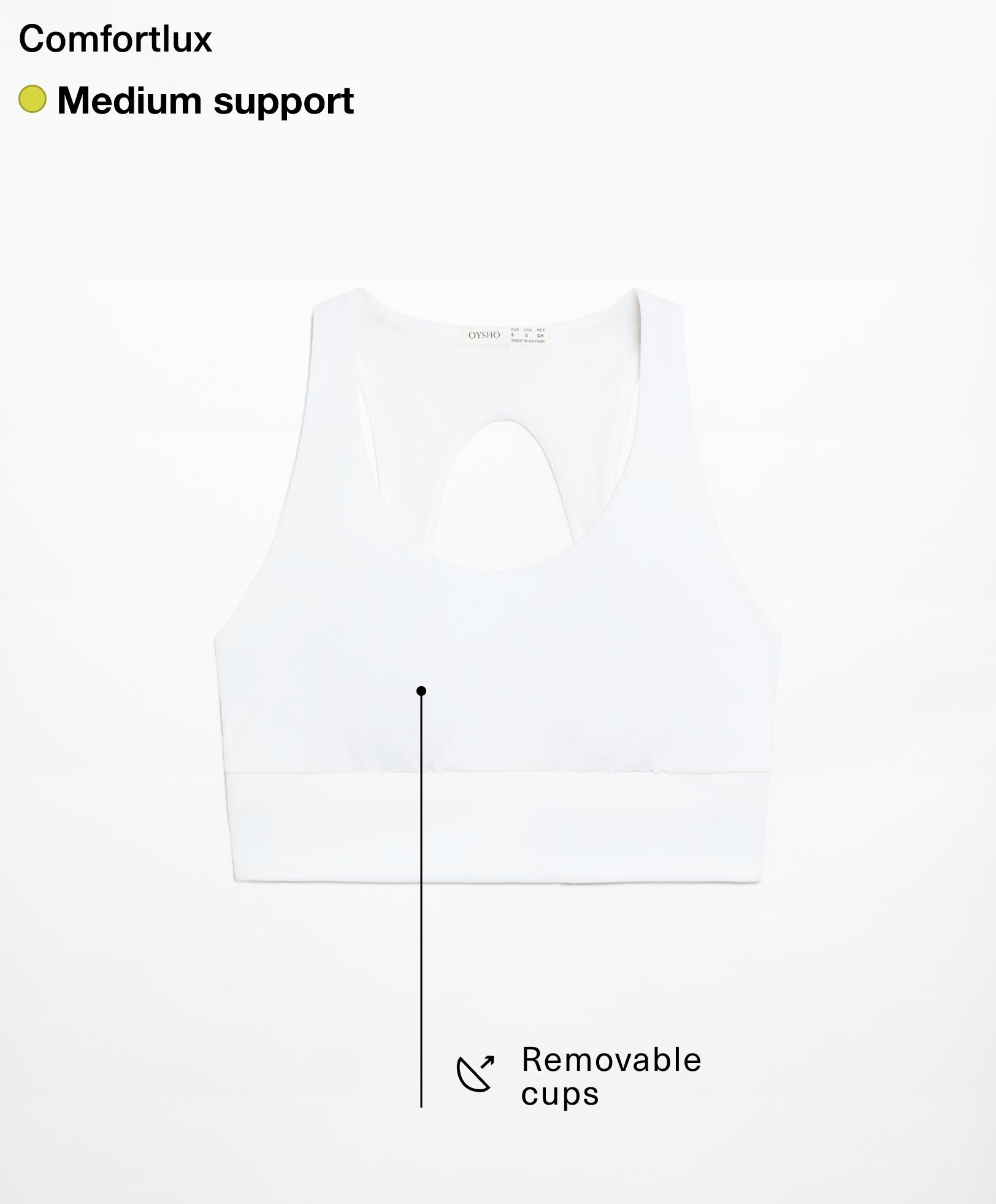 Medium-support comfortlux open-back sports bra with cups