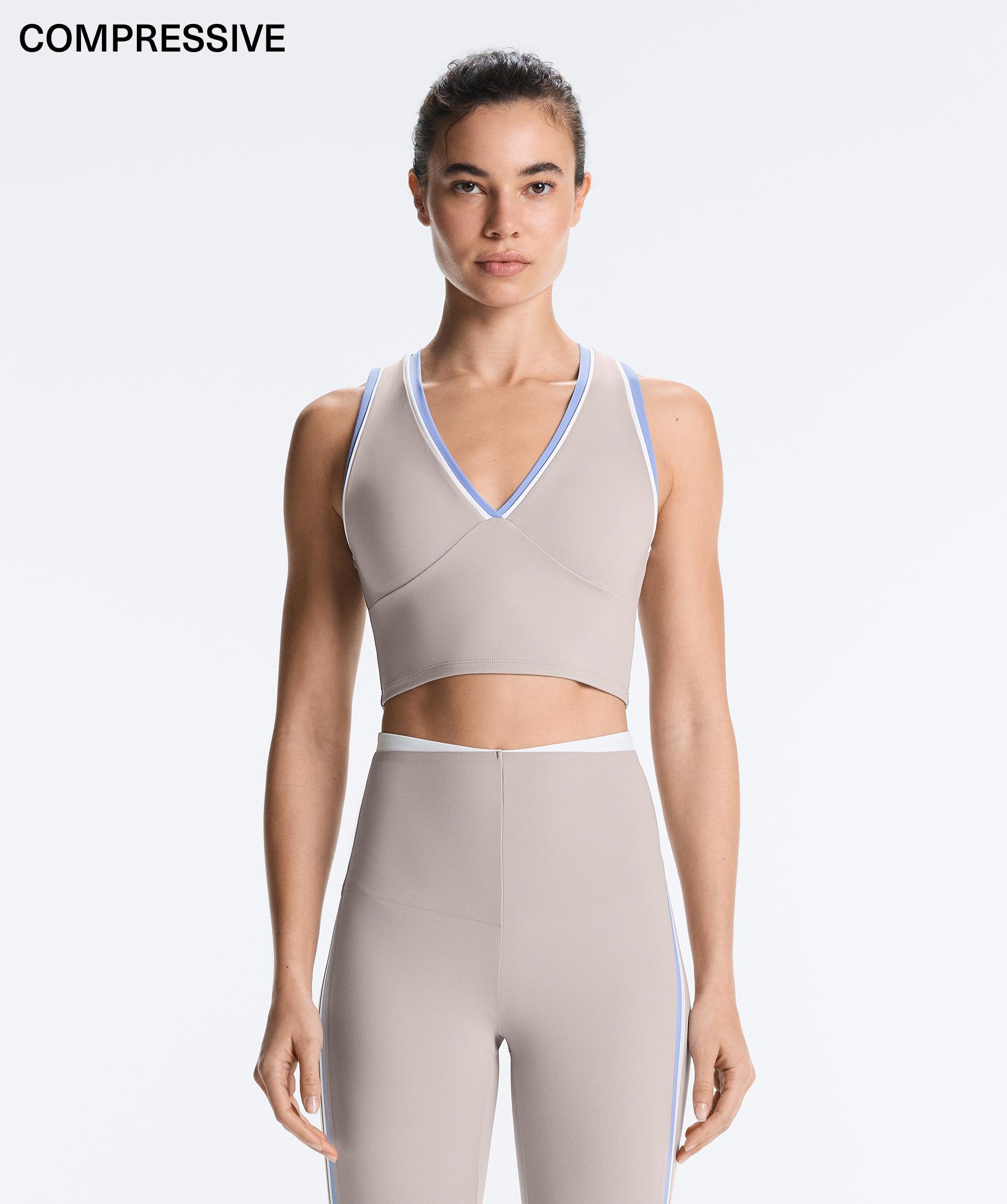 Contrast compressive tank top