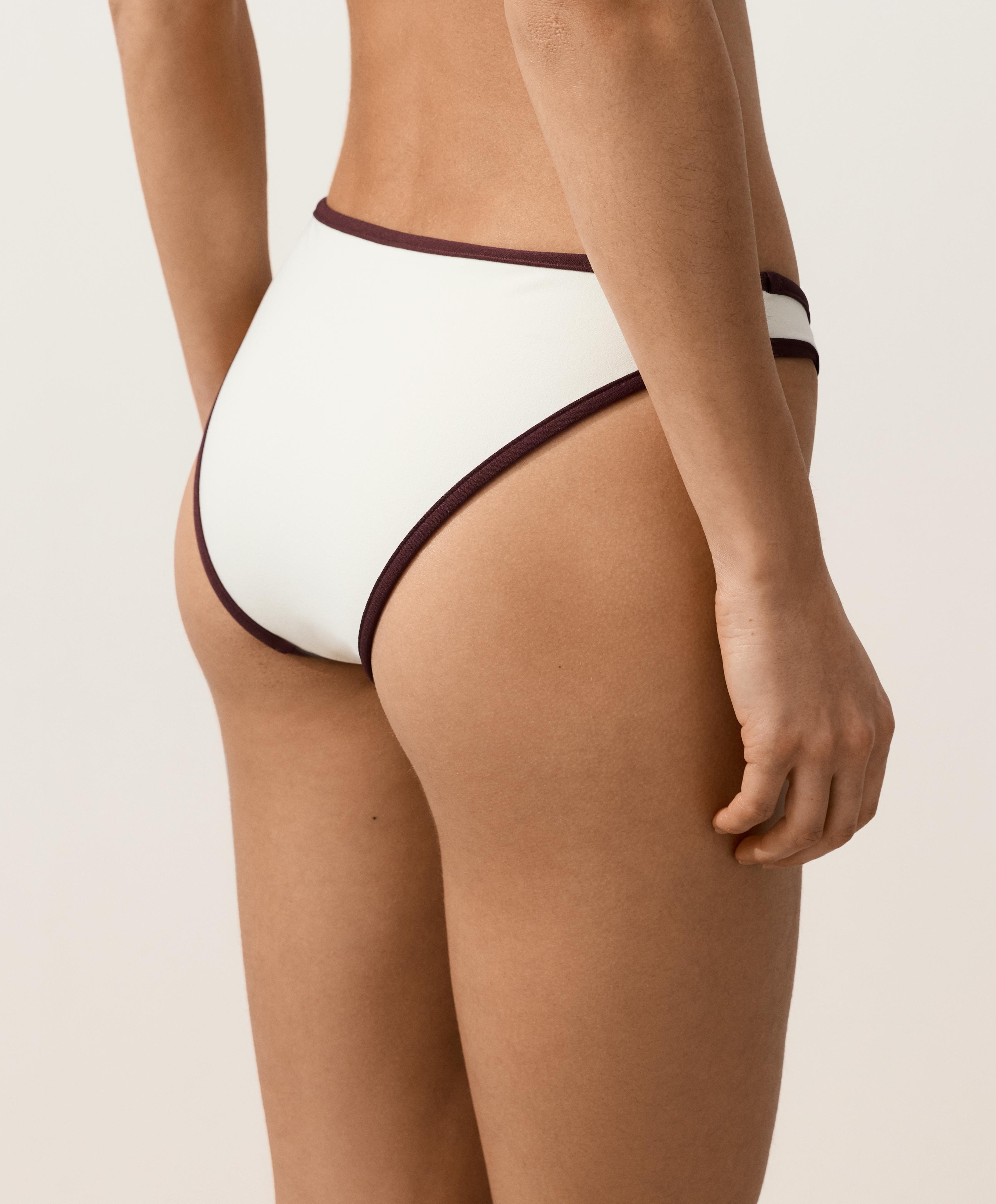 Contrast trim classic bikini briefs — PALE ECRU