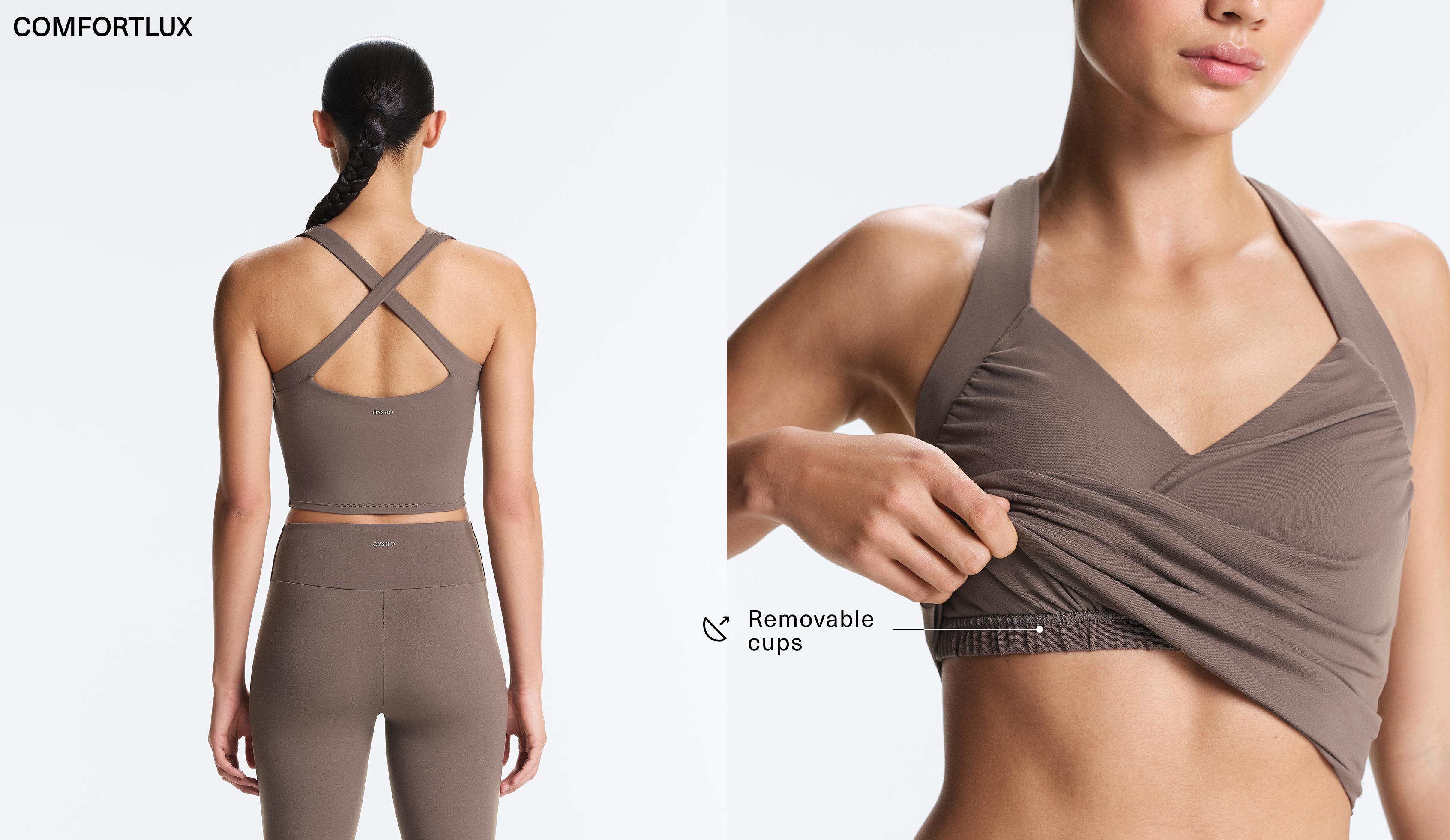 Comfortlux crossover tank top — TAUPE-GREY