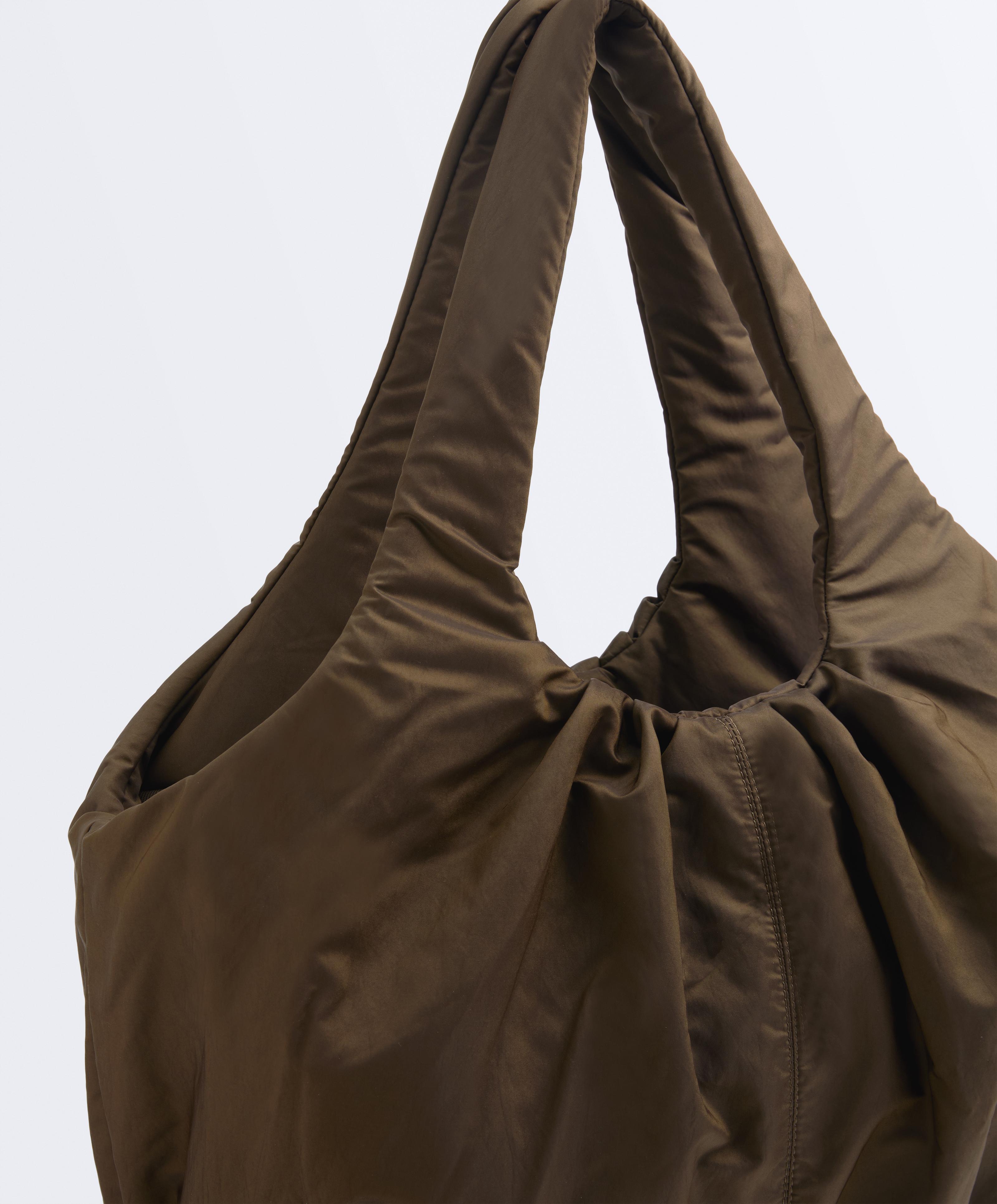 Gathered shopper bag — BROWN