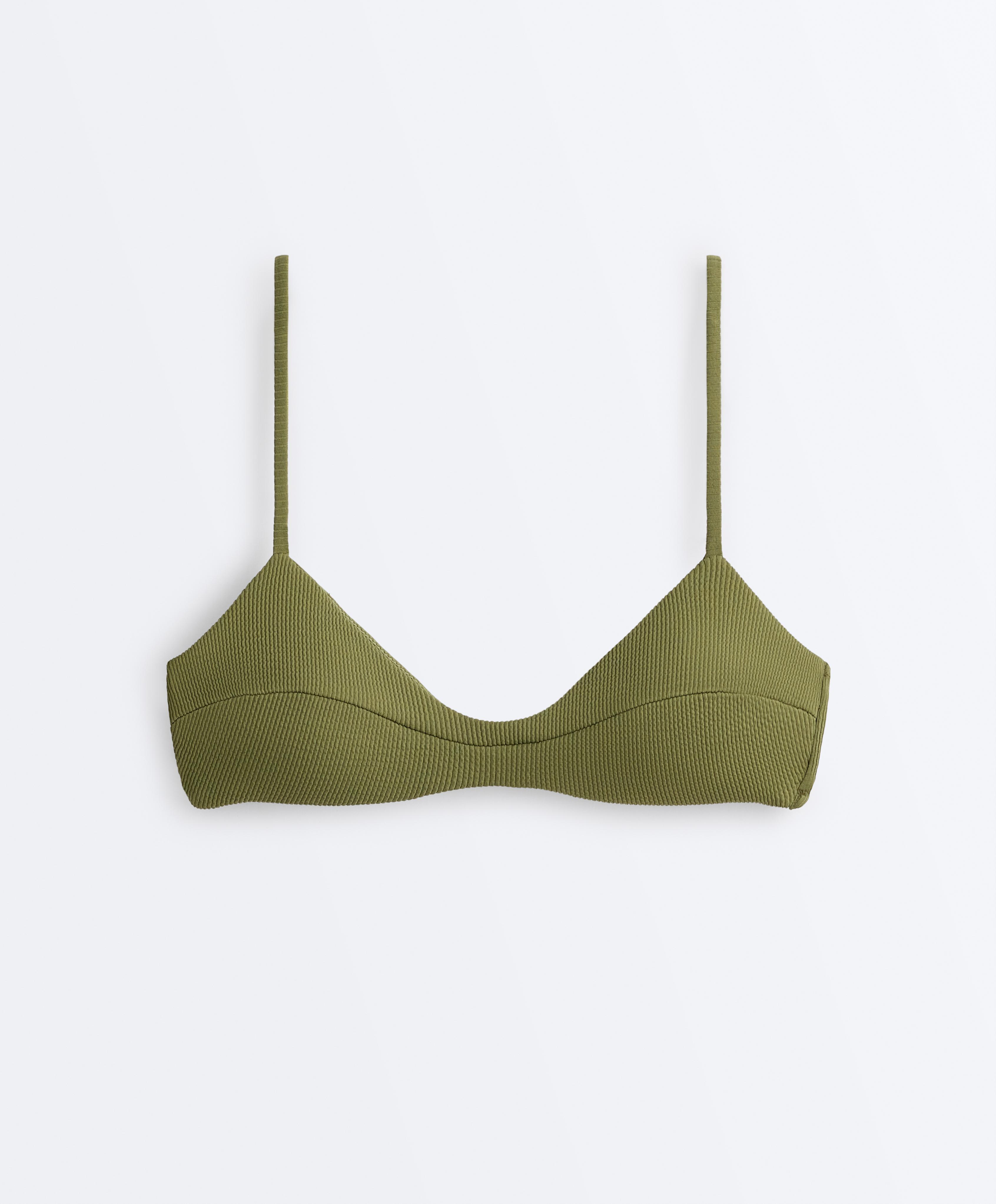 Rib bikini top — LIGHT KHAKI