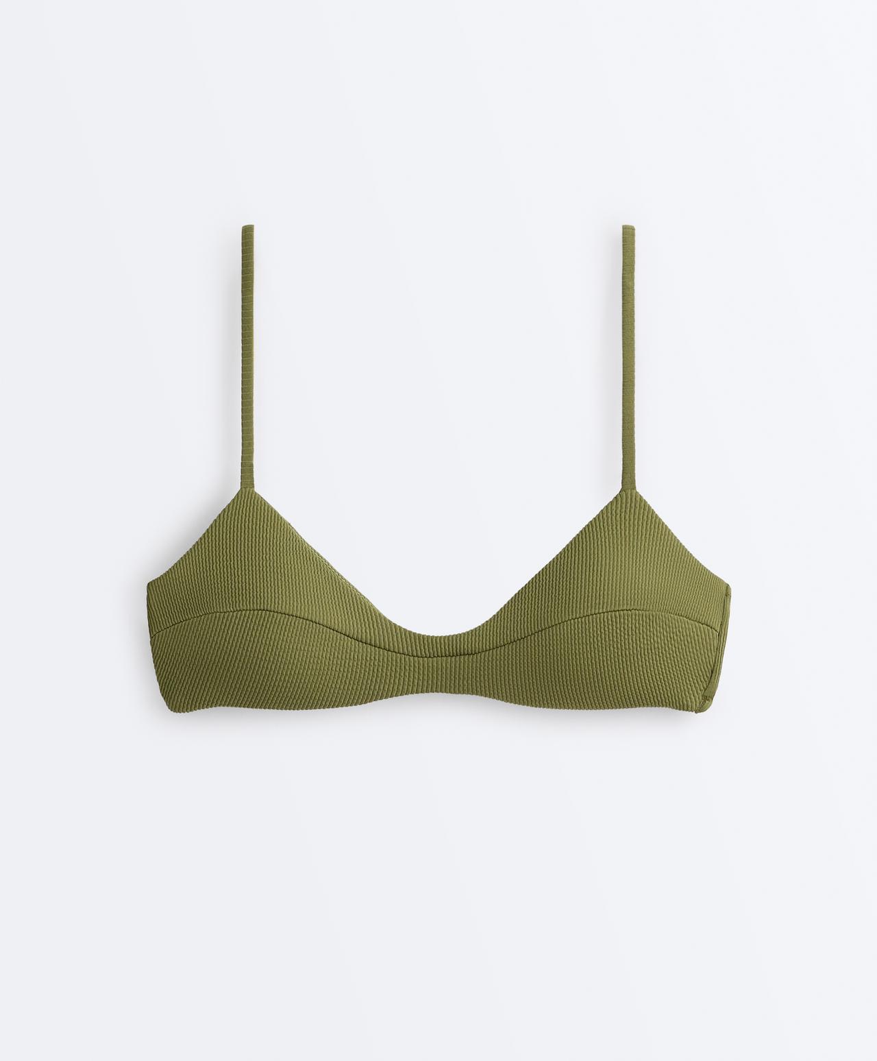 Rib bikini top — LIGHT KHAKI