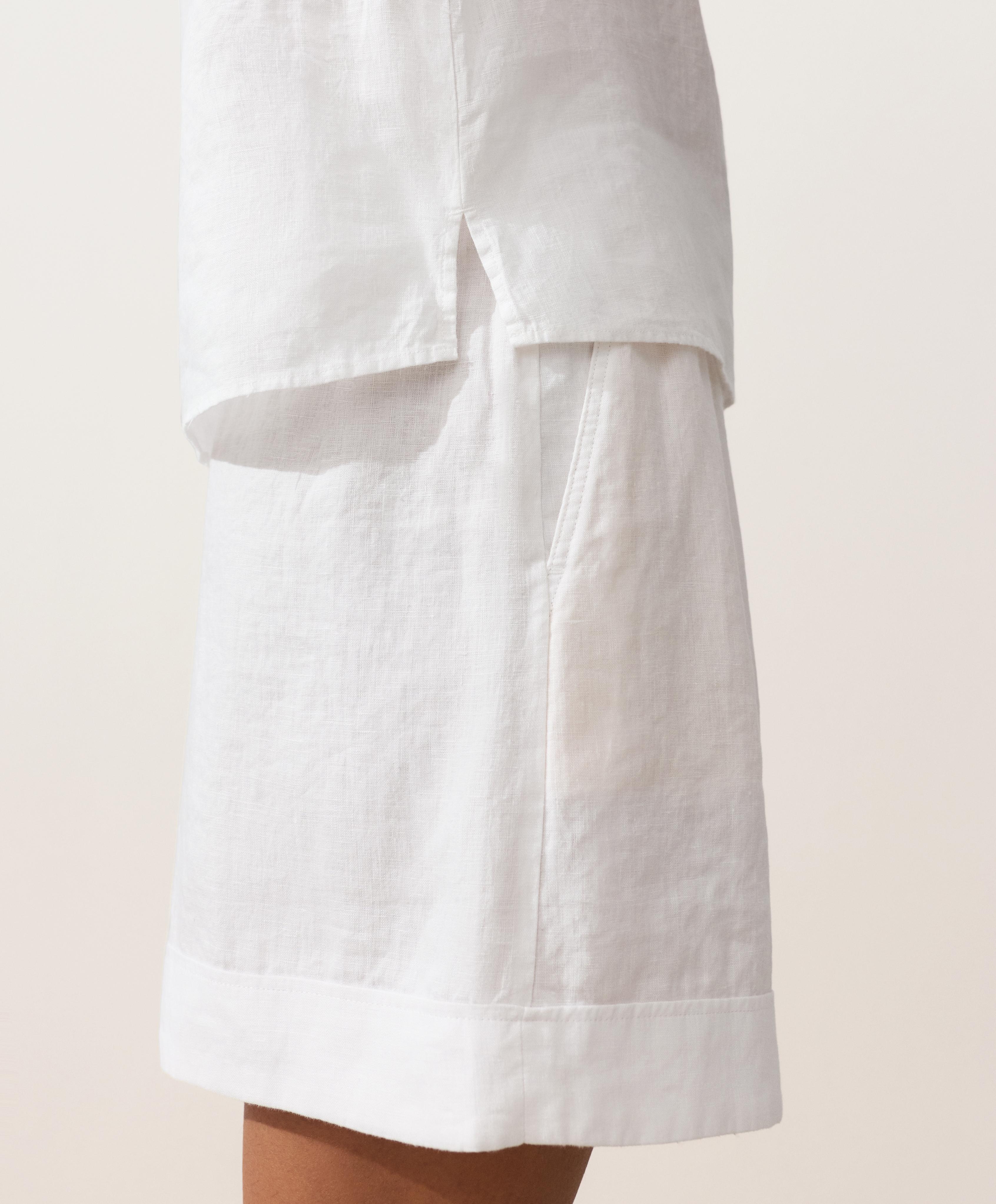 100% linen boxy top — WHITE