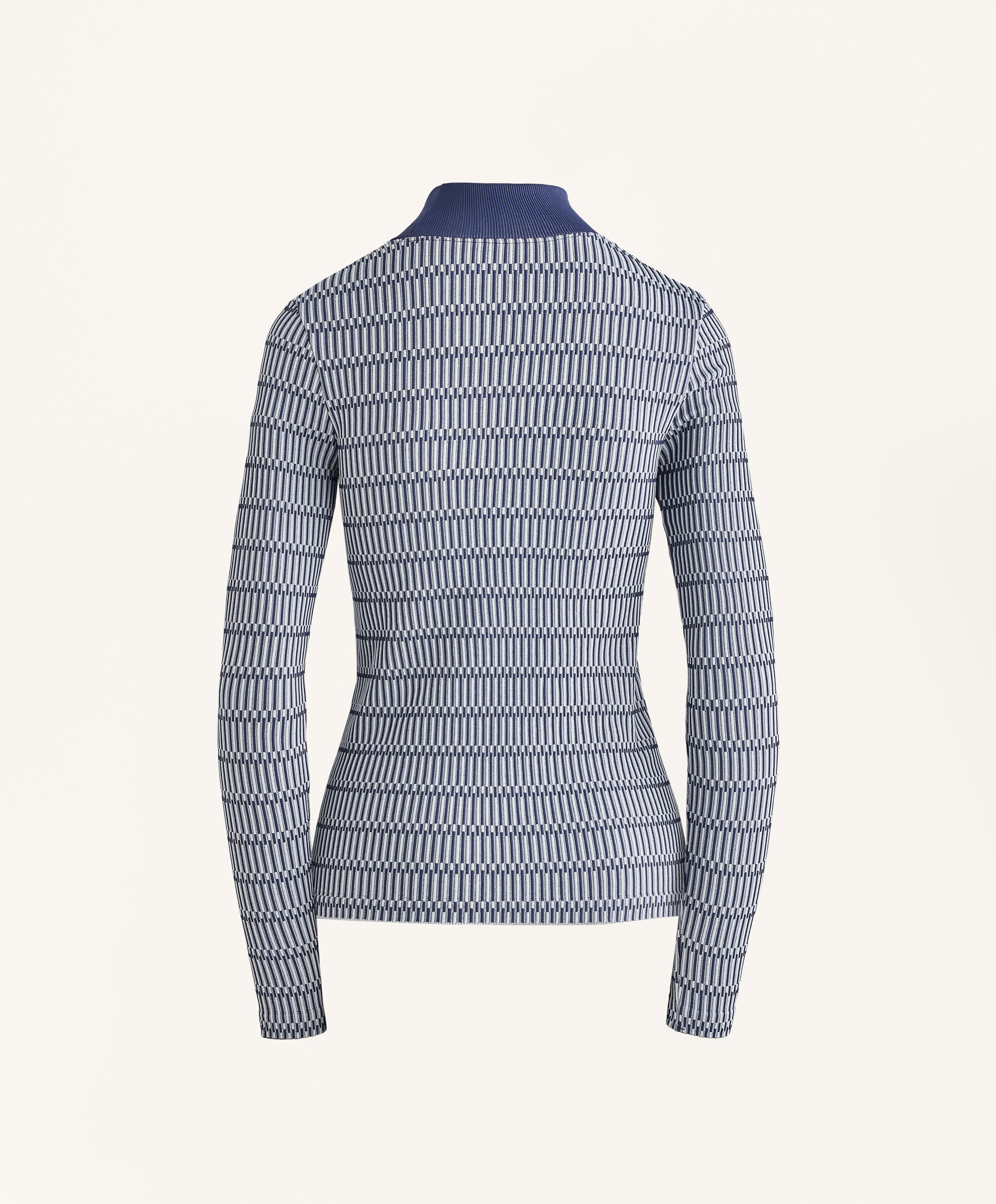 Geometric seamless thermal base layer T-shirt — NAVY BLUE
