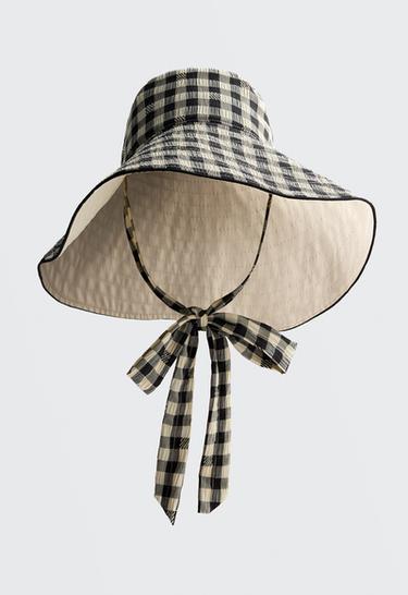 Reversible check bucket hat — BLACK 1