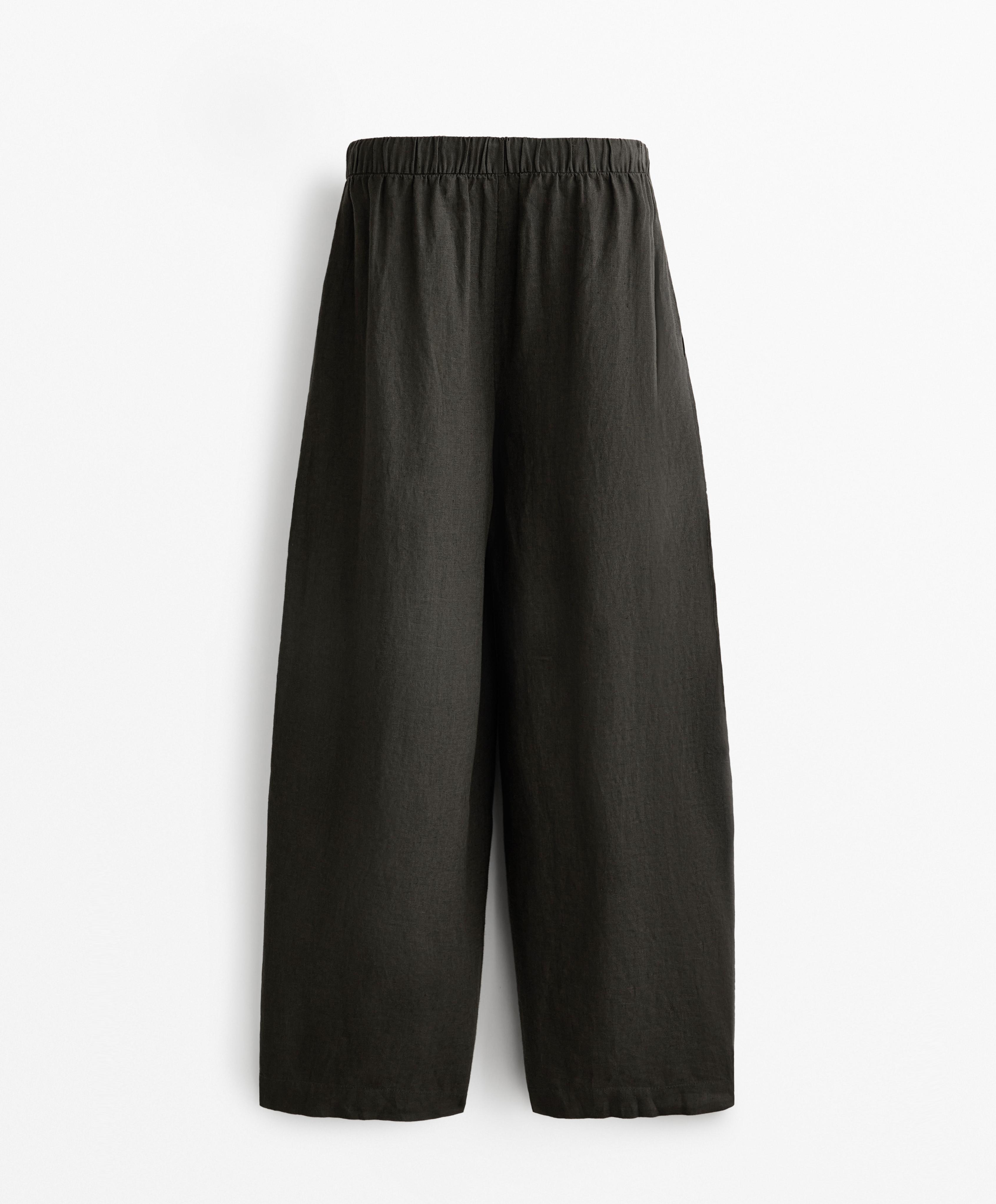 Pantalon barrel 100 % lin Pantalon barrel 100 % lin