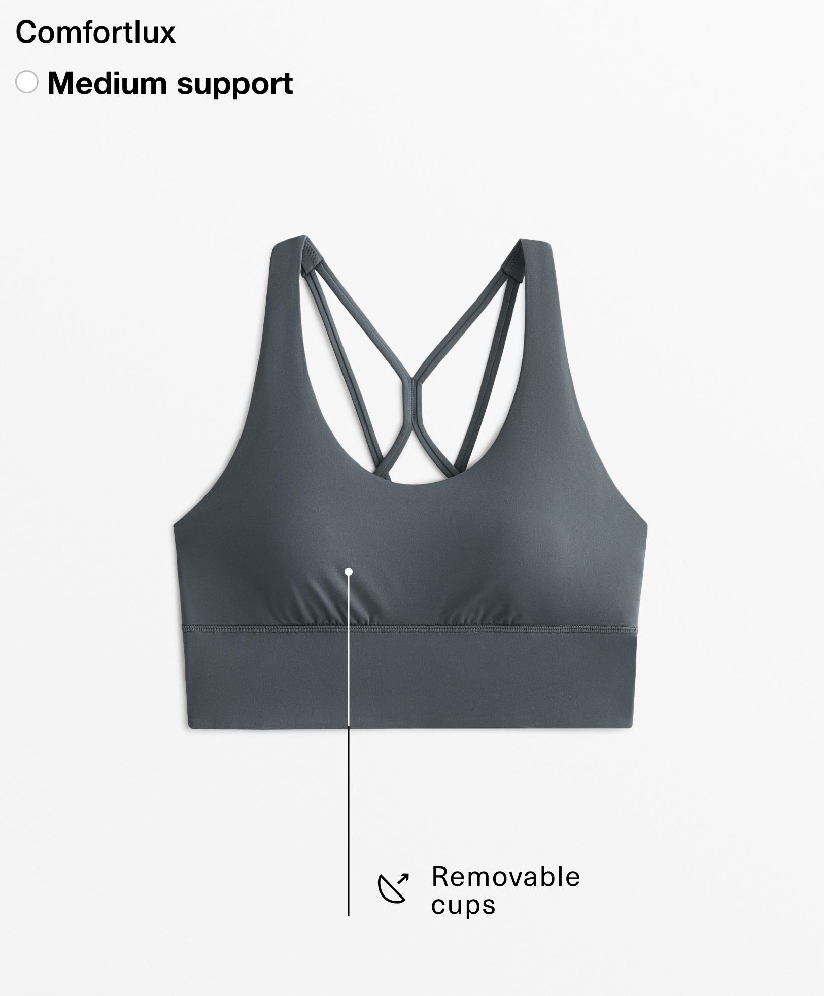 Medium-support comfortlux sports bra with cups