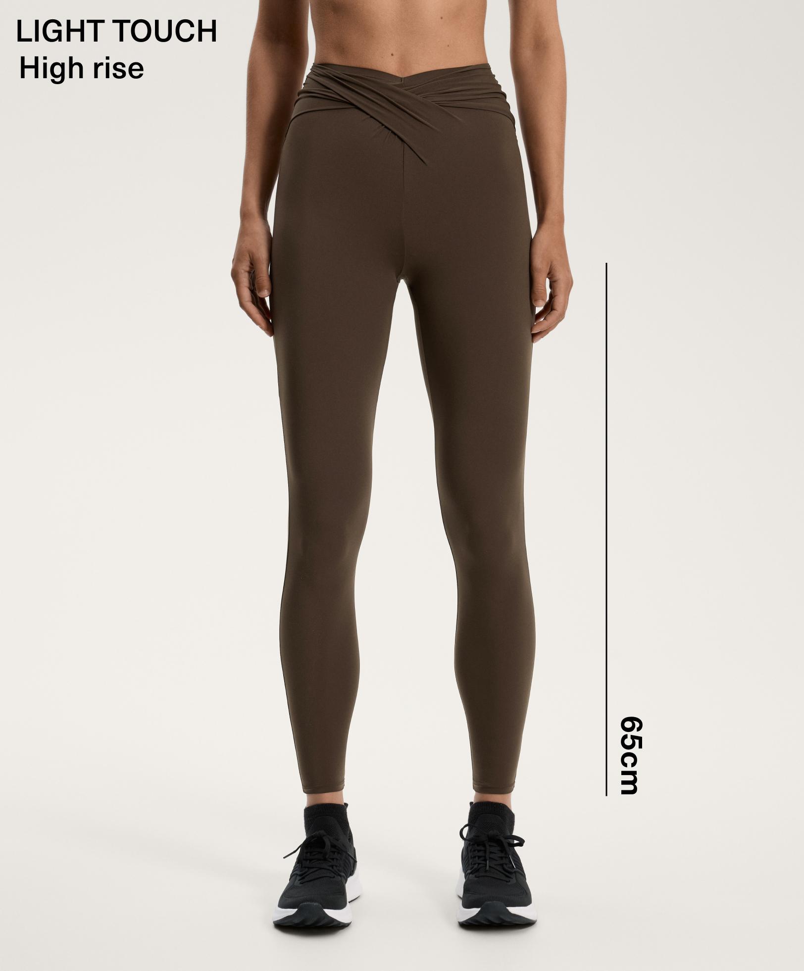 Light Touch draped V-cut ankle-length leggings