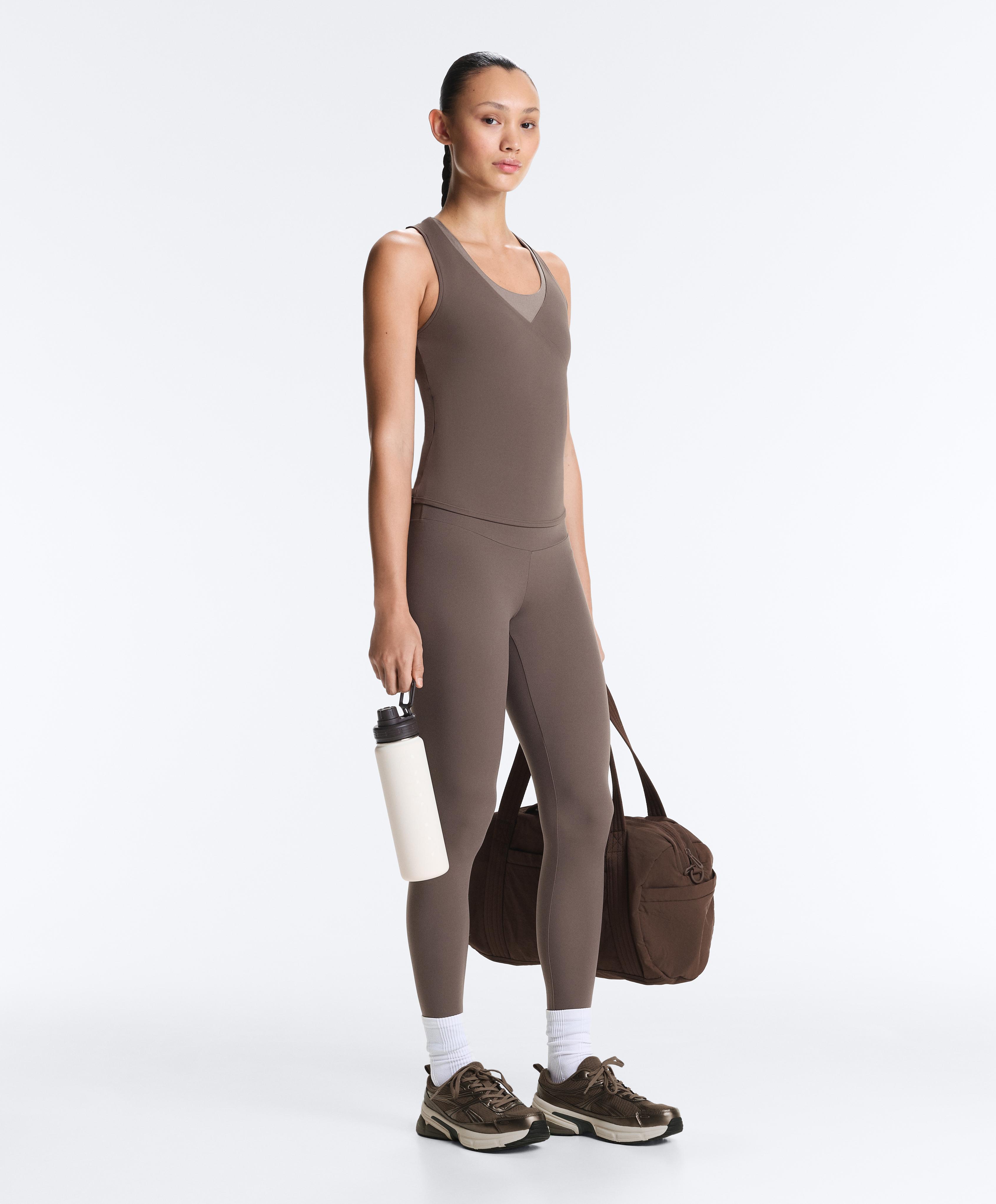 Cross-over sleeveless Comfortlux T-shirt — TAUPE-GREY