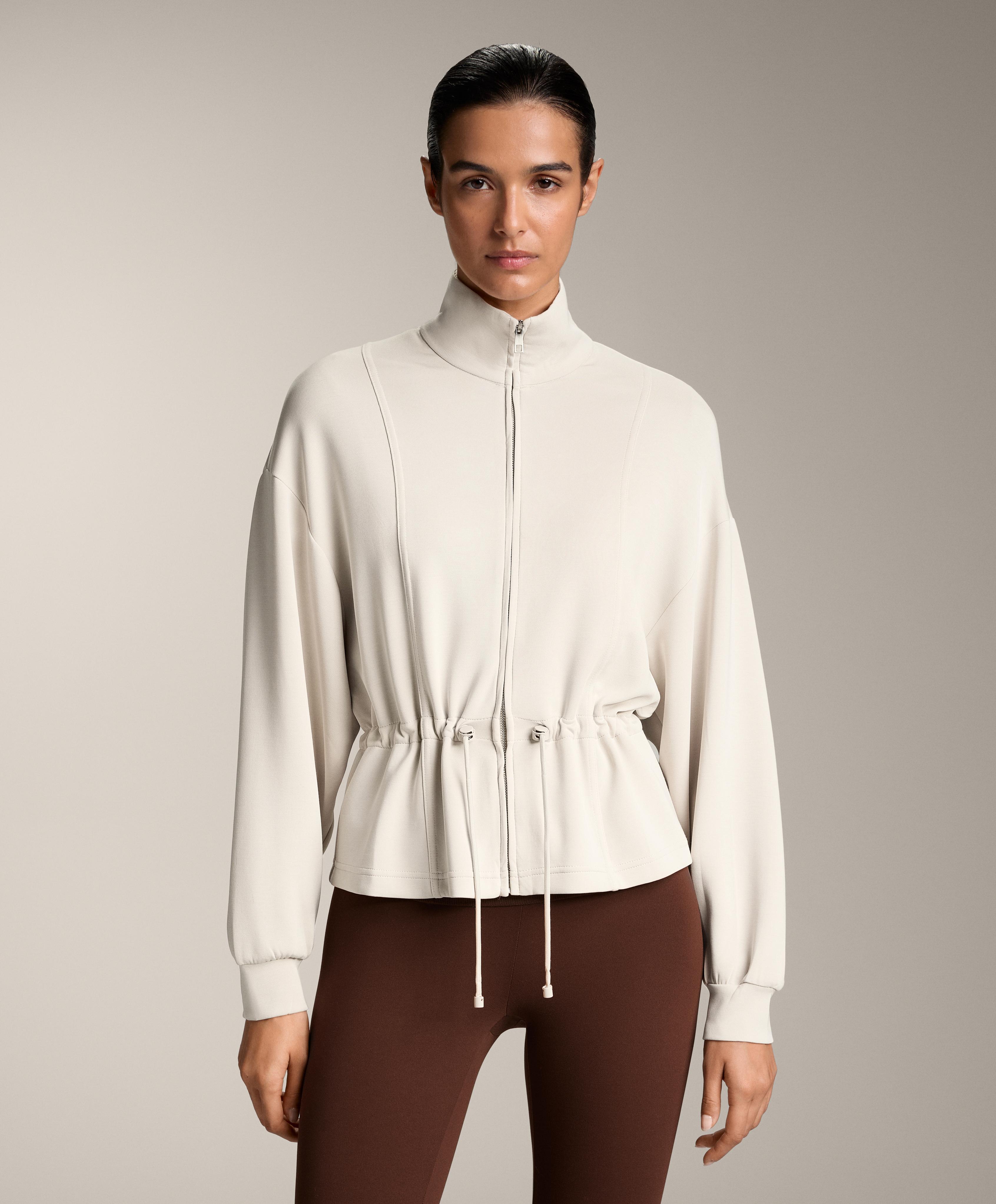Soft-touch jacket with adjustable waist and modal Soft-touch jacket with adjustable waist and modal