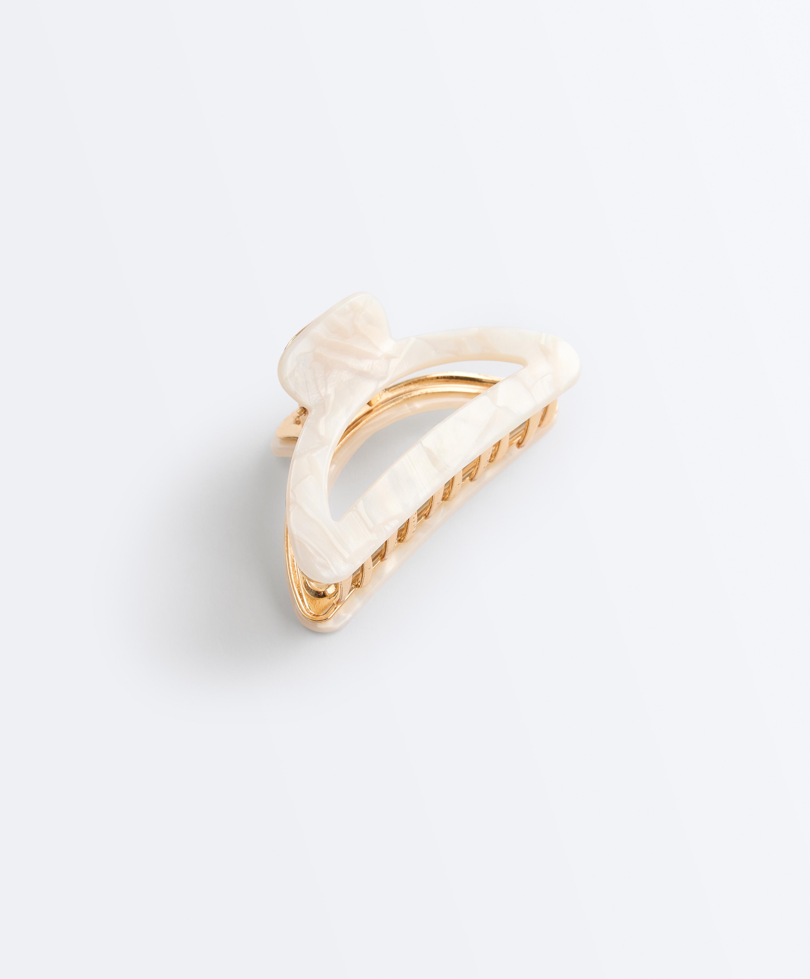 Large metallic acetate hair clip — QUARTZ