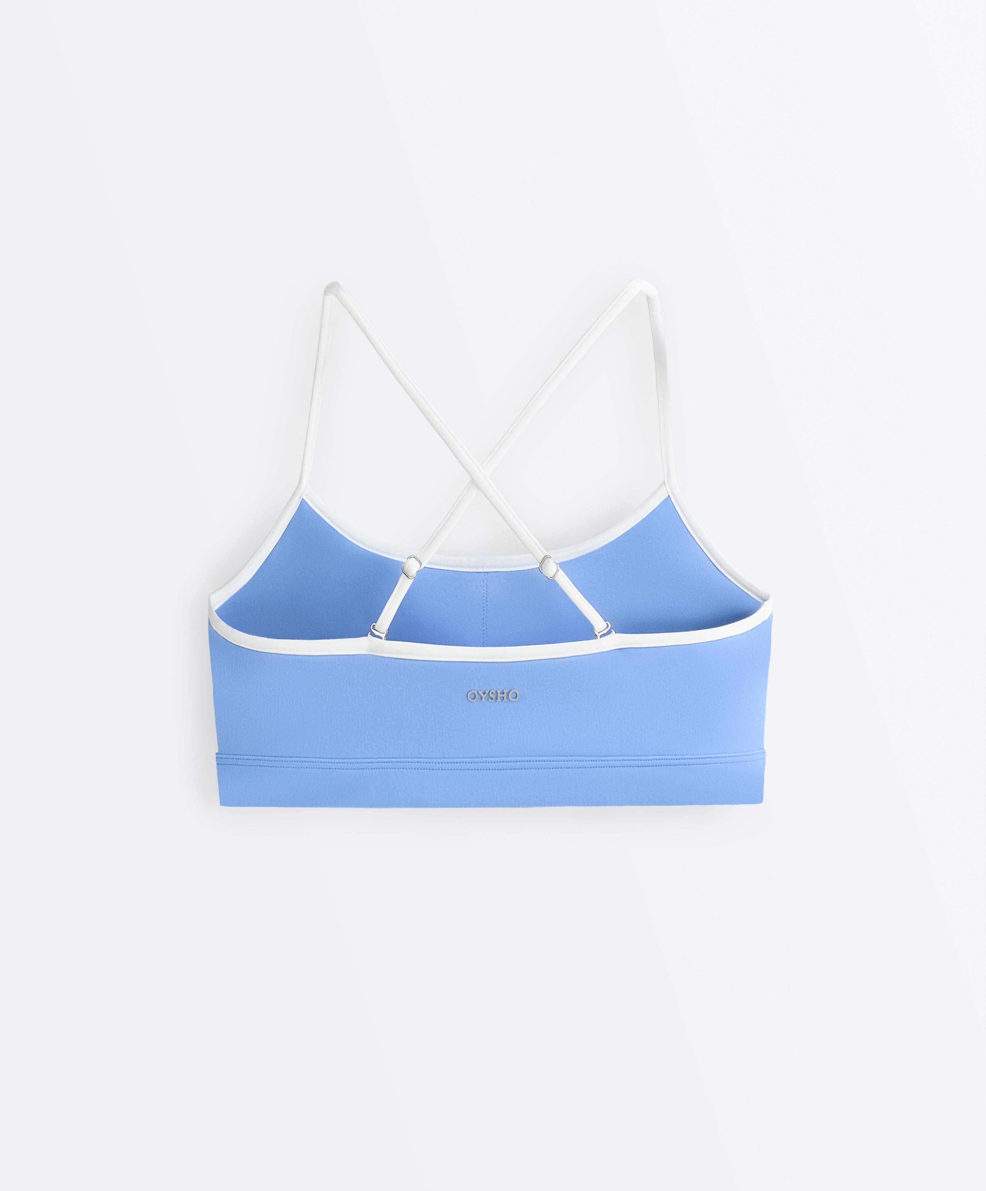 Low-support Comfortlux sports bra with piping — PALE LAVENDER BLUE