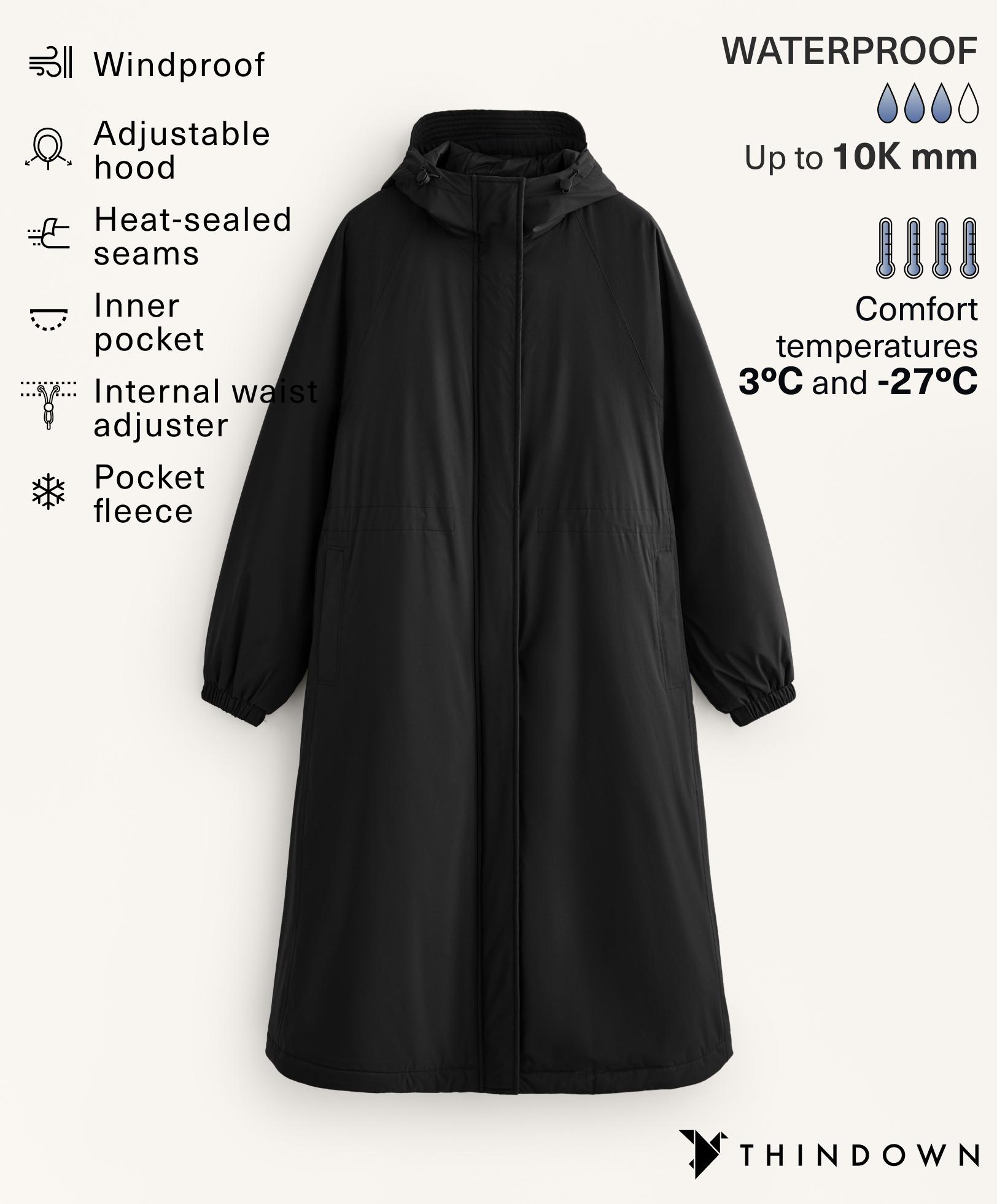 10k Thindown® waterproof extra-light long padded jacket