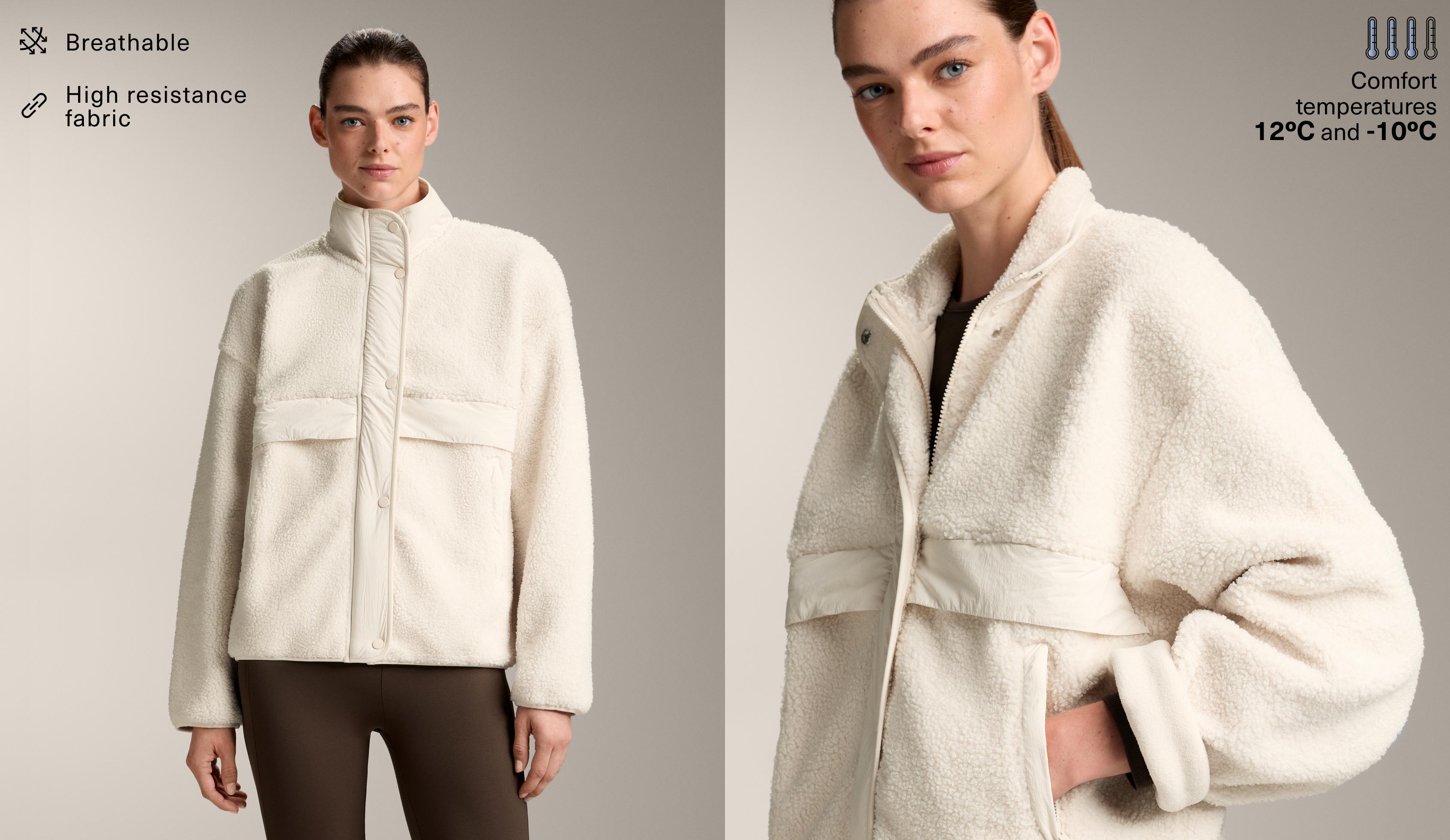 Lengva „bomber“ striukė iš dirbtinio avikailio Lengva „bomber“ striukė iš dirbtinio avikailio