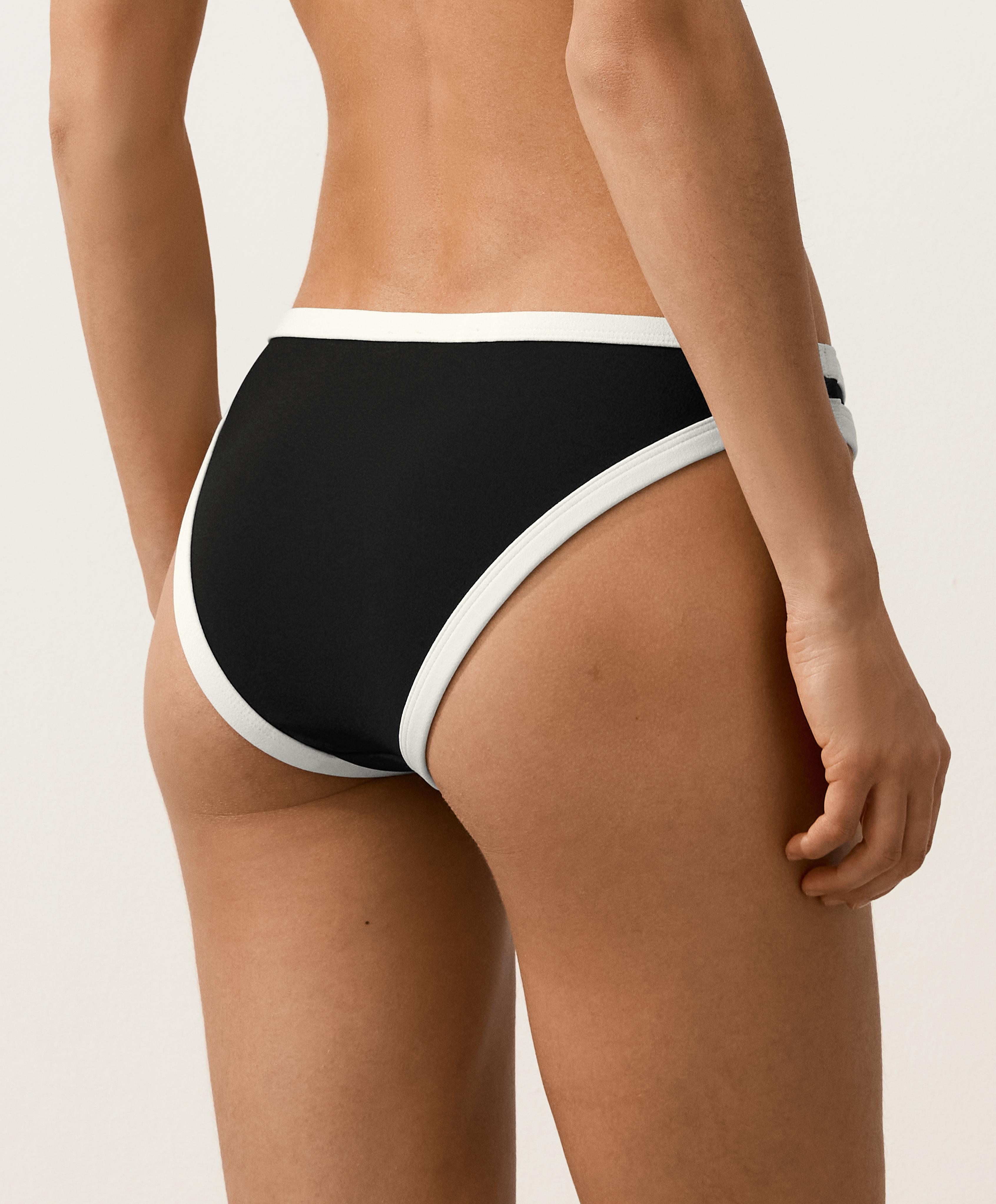 Contrast trim classic bikini briefs — BLACK