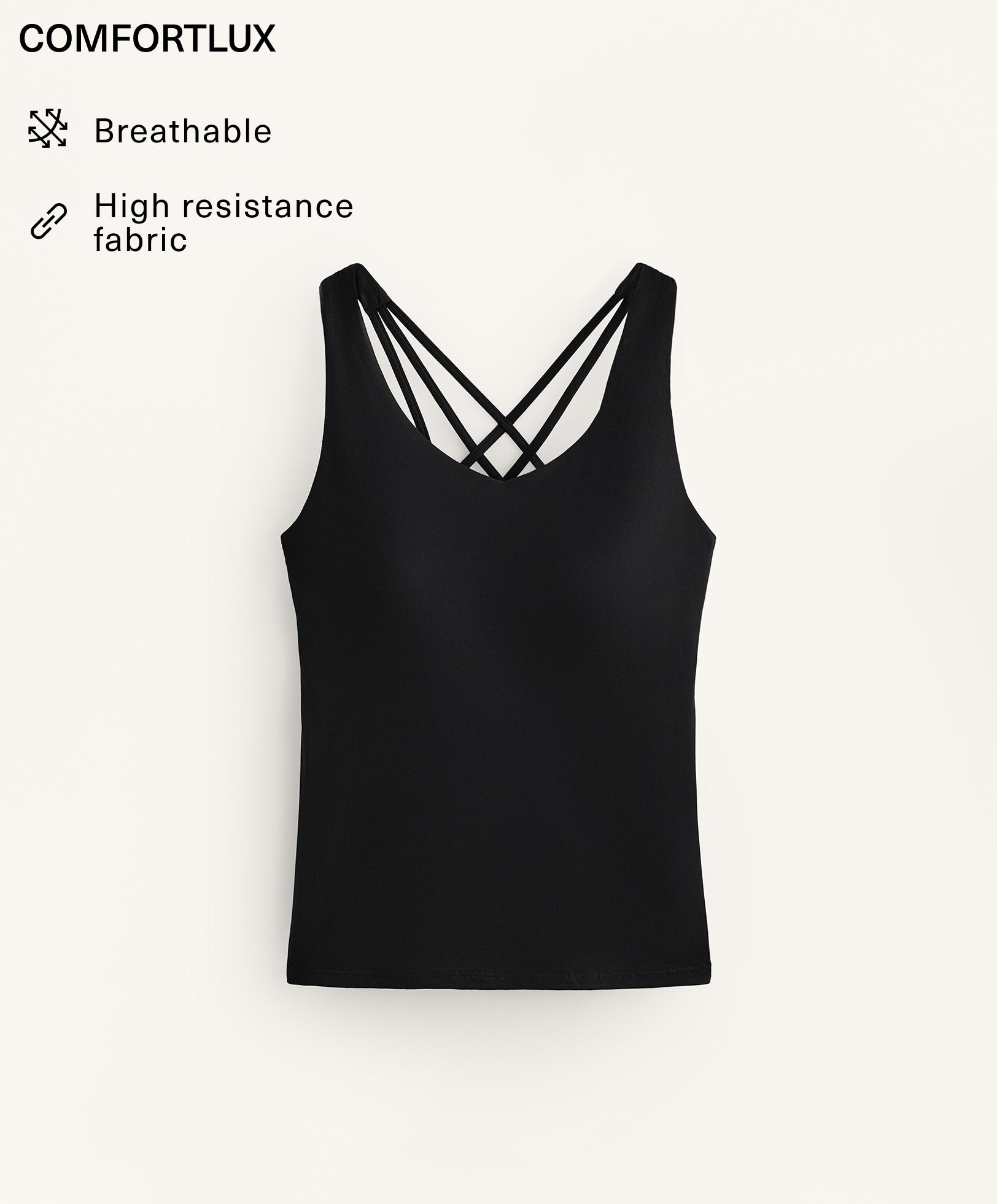 Uzun Tank top Comfortlux çok şeritli cuplı