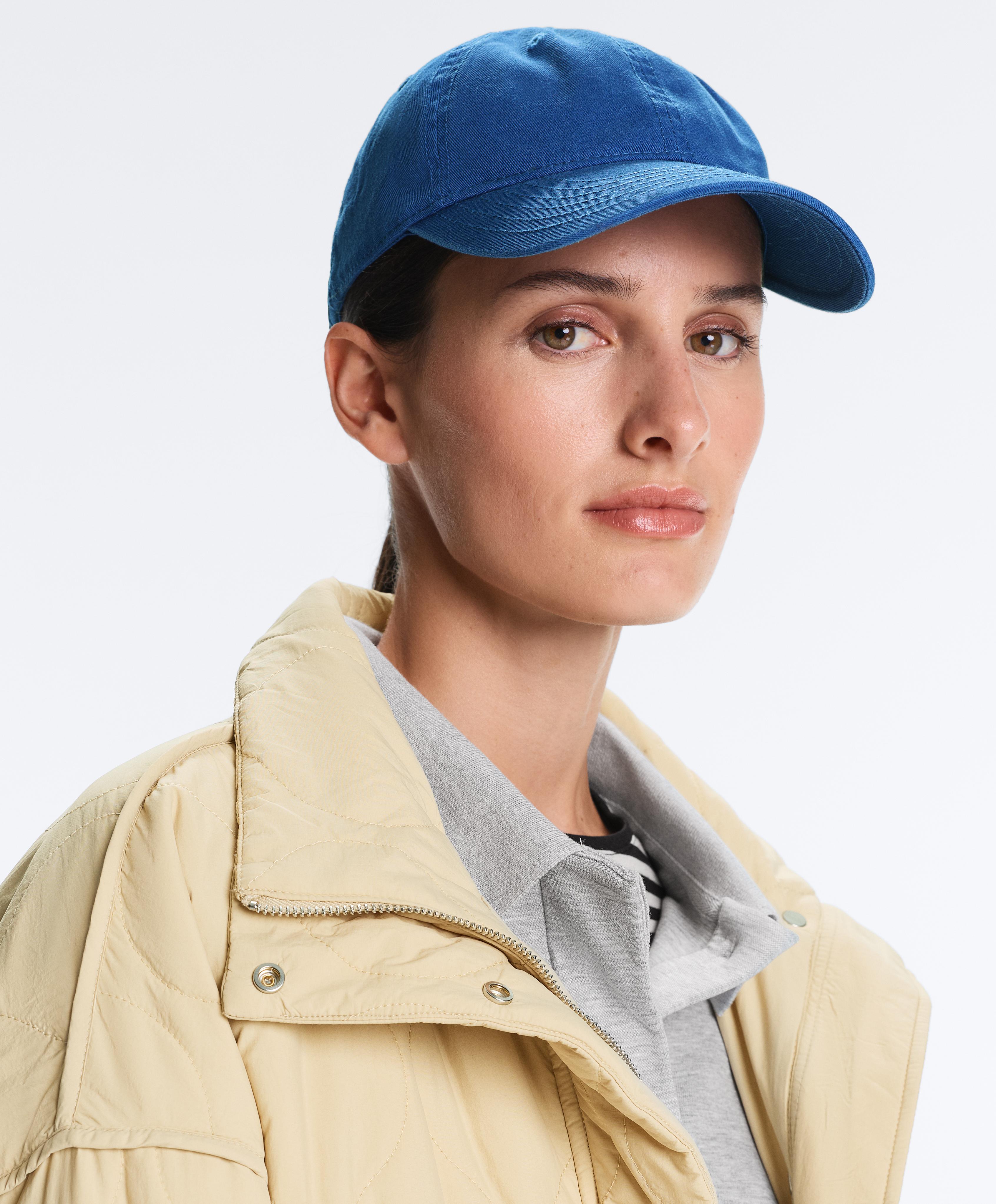 Washed-effect 100% cotton cap — COBALT