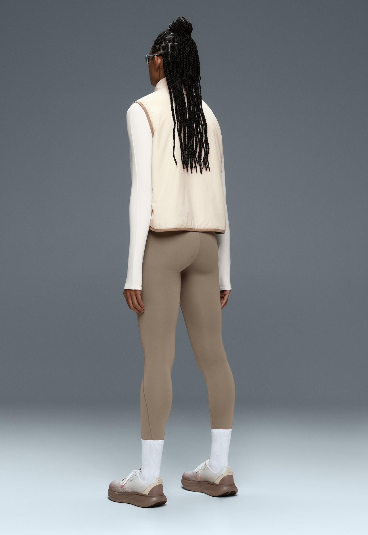 FELLEX® Volcanic technical padded gilet with piping — PALE ECRU