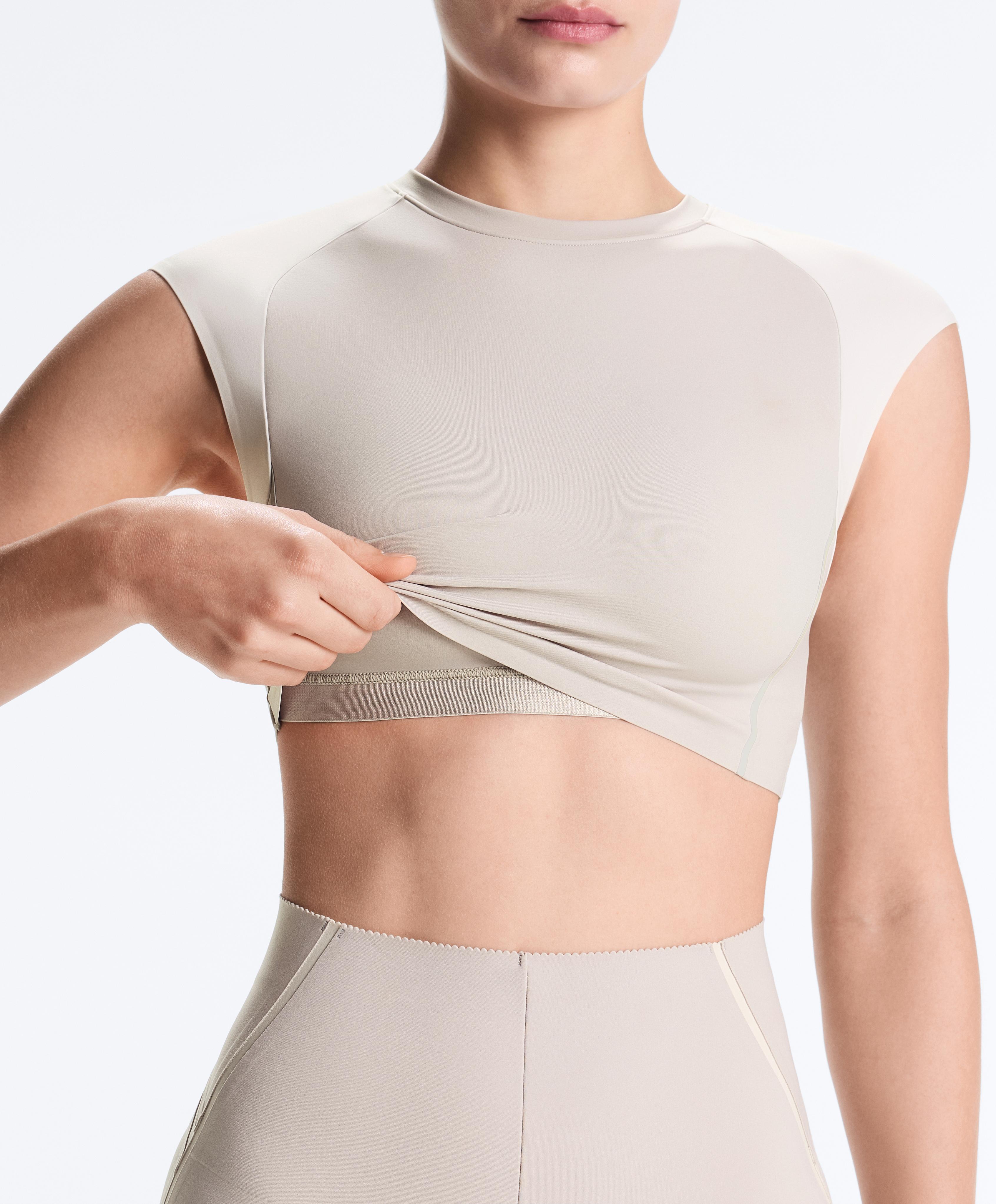 Reflective Compressive tank top — TAUPE