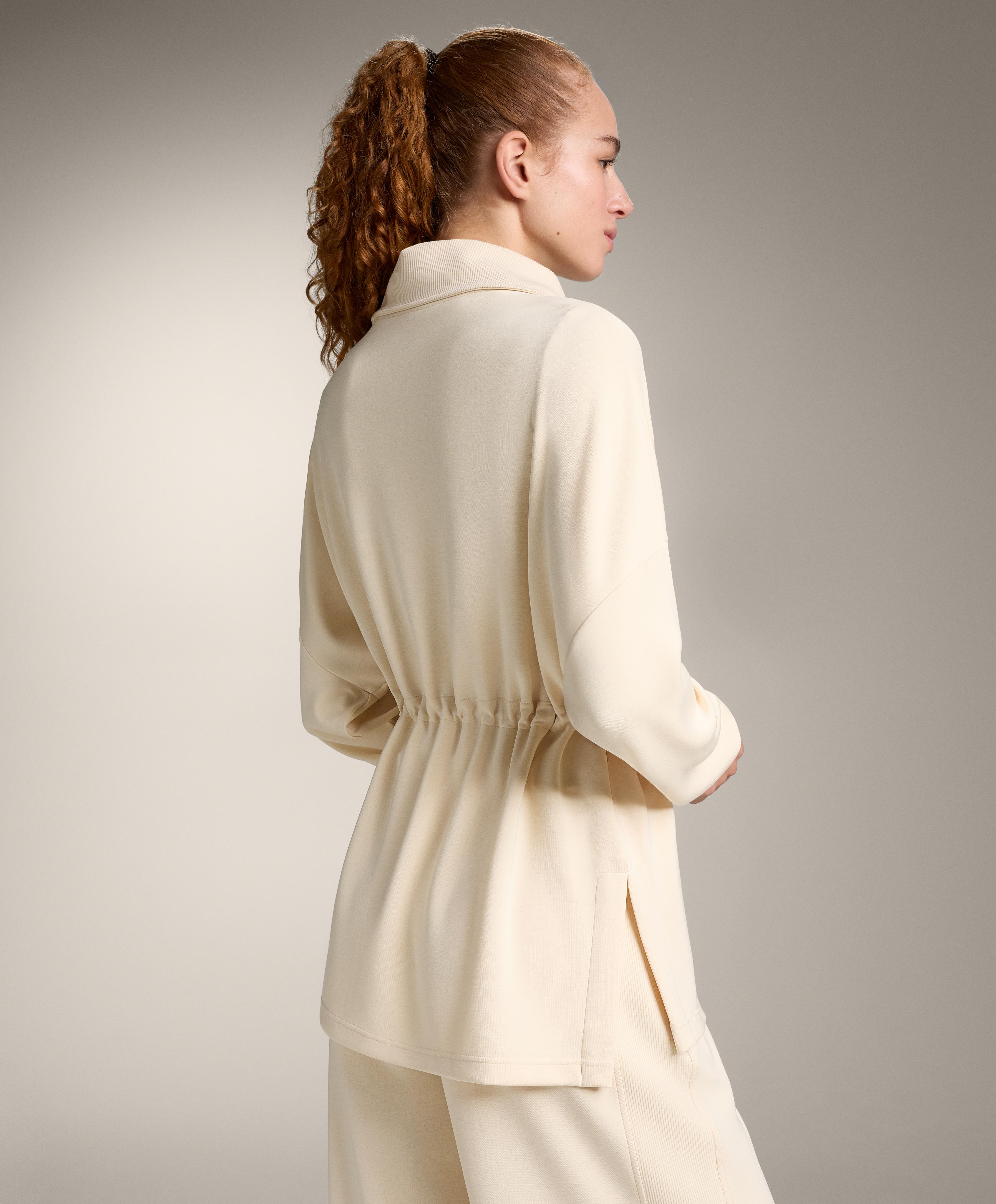 Half-zip sweatshirt with soft-touch modal